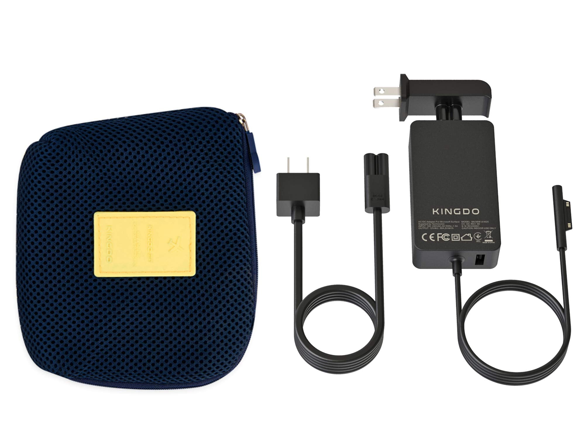 Charger For Surface Pro 3 Surface Pro, Kingdo 36W 12V 2.58A Power Supply Compatible Surface Pro 3 Surface Pro 4 I5 I7 Surface Pro 5 6 7 8 9 Surface Laptop Surface Go 3/2/1 With Carrying Case