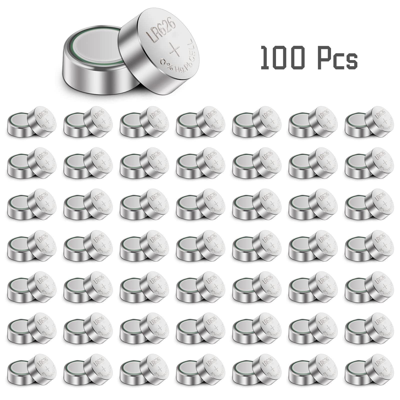 Windmax 100Pcs Durable R626 377 Sr626 177 Ag4 1.5V Alkaline Coin Button Cell Batteries