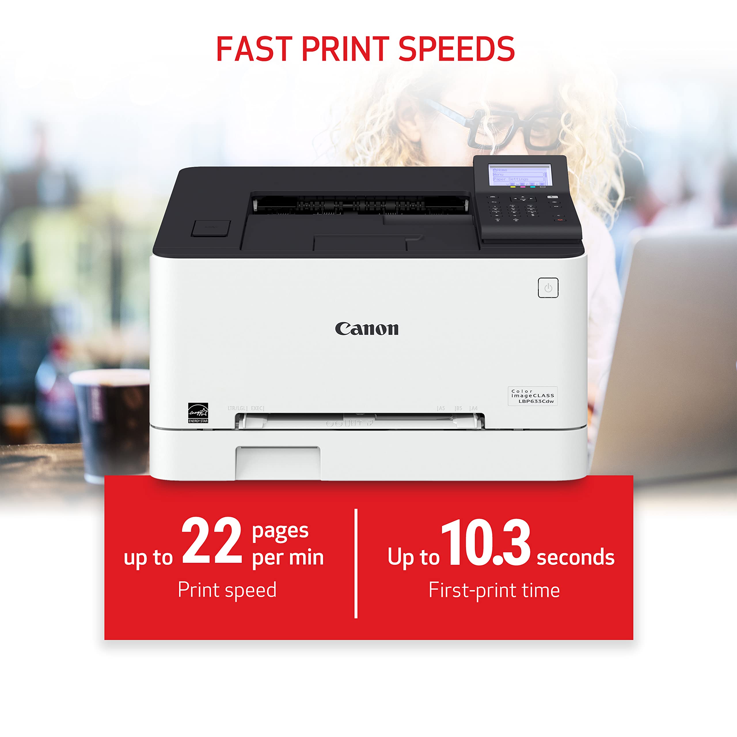 Canon Color Imageclass Lbp633Cdw   Wireless Duplex Laser Printer, Single Function, Home Office, Mobile Ready, 1 Year Limited War