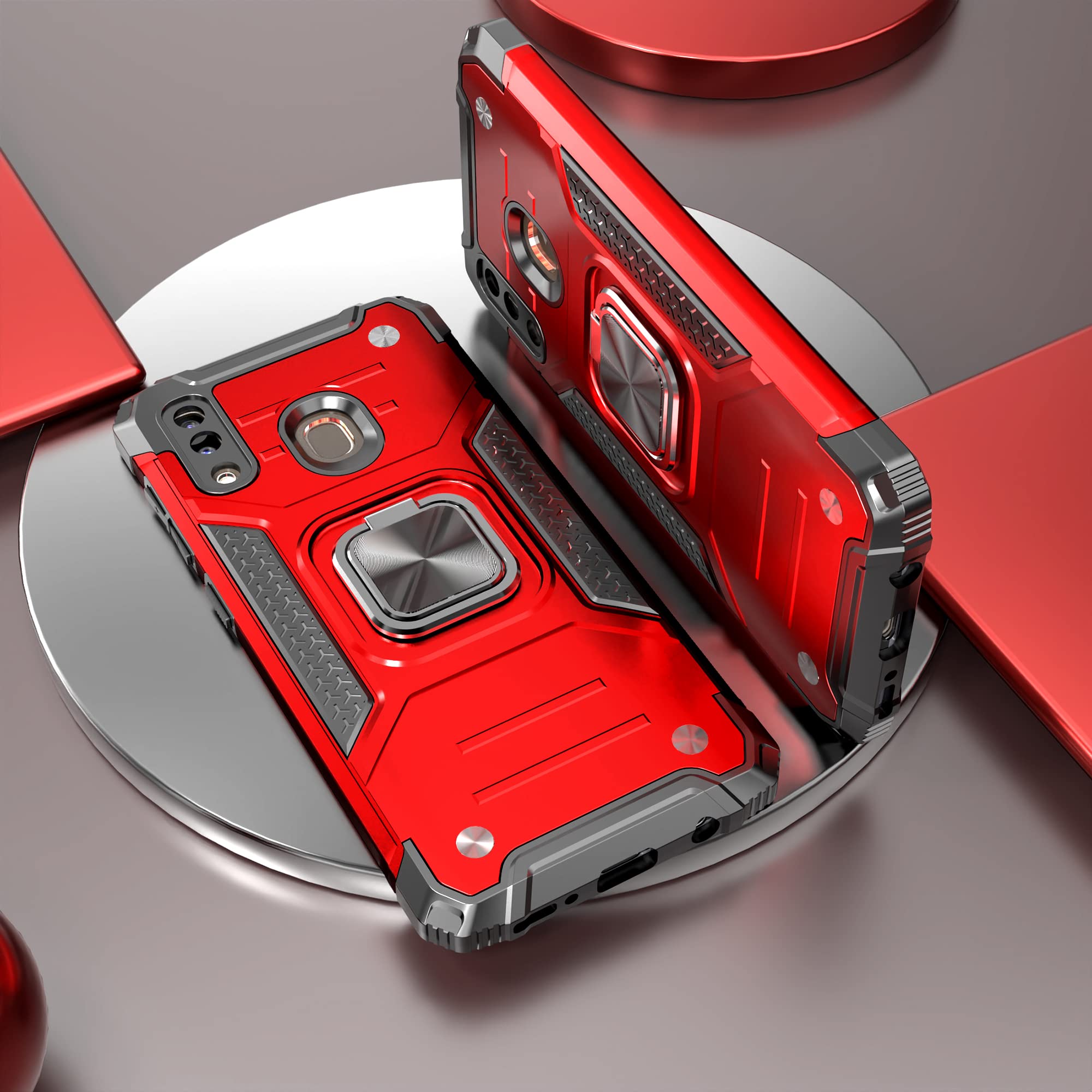 Idystar Galaxy A20 Case With Screen Protector, Galaxy A30 Case, Shockproof Drop Test Cover With Car Mount Kickstand Lightweight