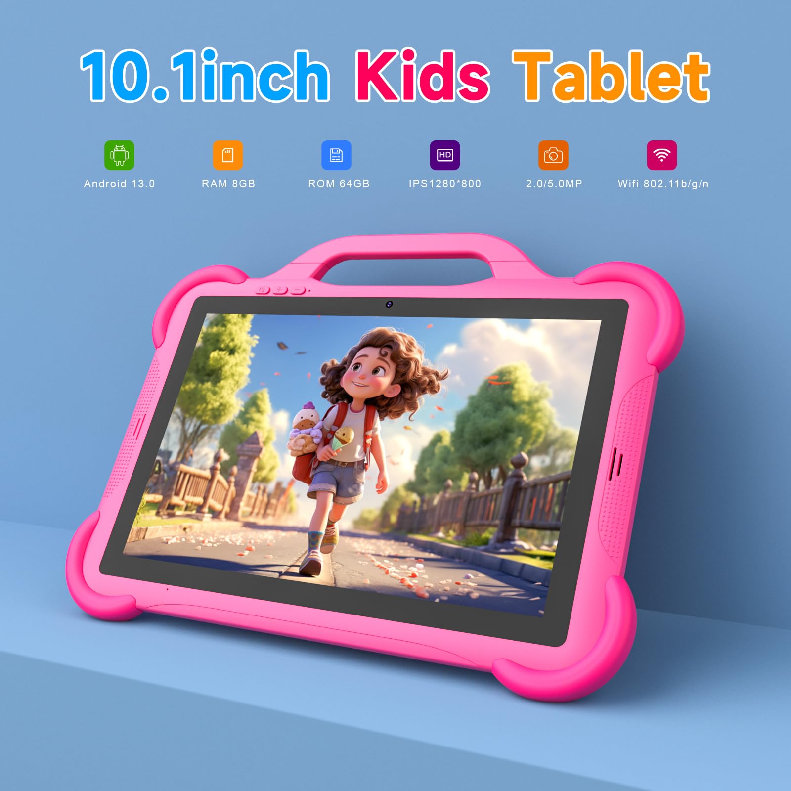 Android 13 Kids Tablet Toddler Tablet For Kids 10 Inch Tablet, 8Gb Ram+64Gb Rom Tableta For Boys Girls, 10.1'' Ips Safety Eye Pr