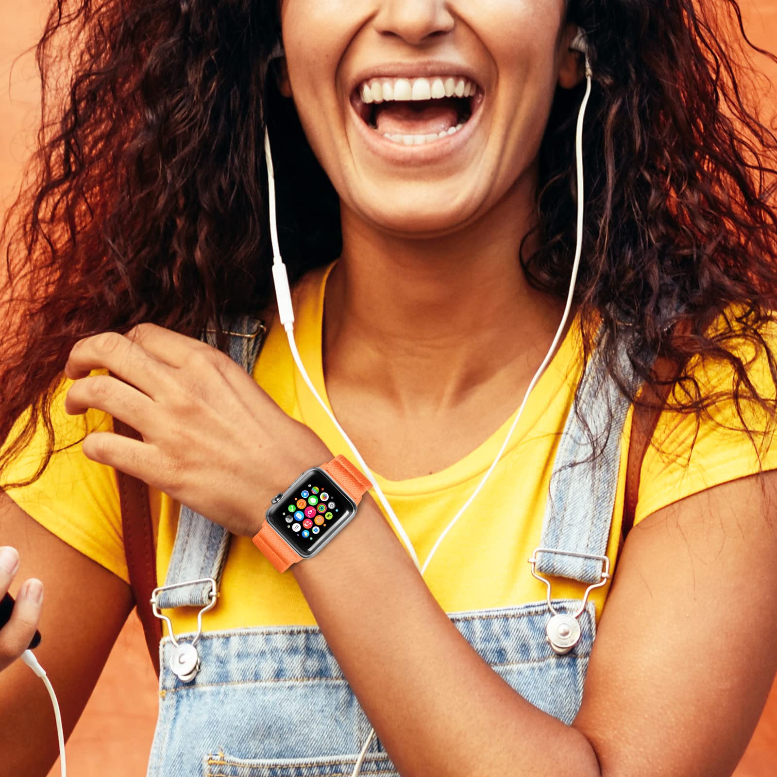 Enjiner Stretchy Nylon Solo Loop Bands Compatible With Apple Watch 38Mm 40Mm 41Mm 42Mm 44Mm 45Mm 46Mm 49Mm Ultra 2 Iwatch Series