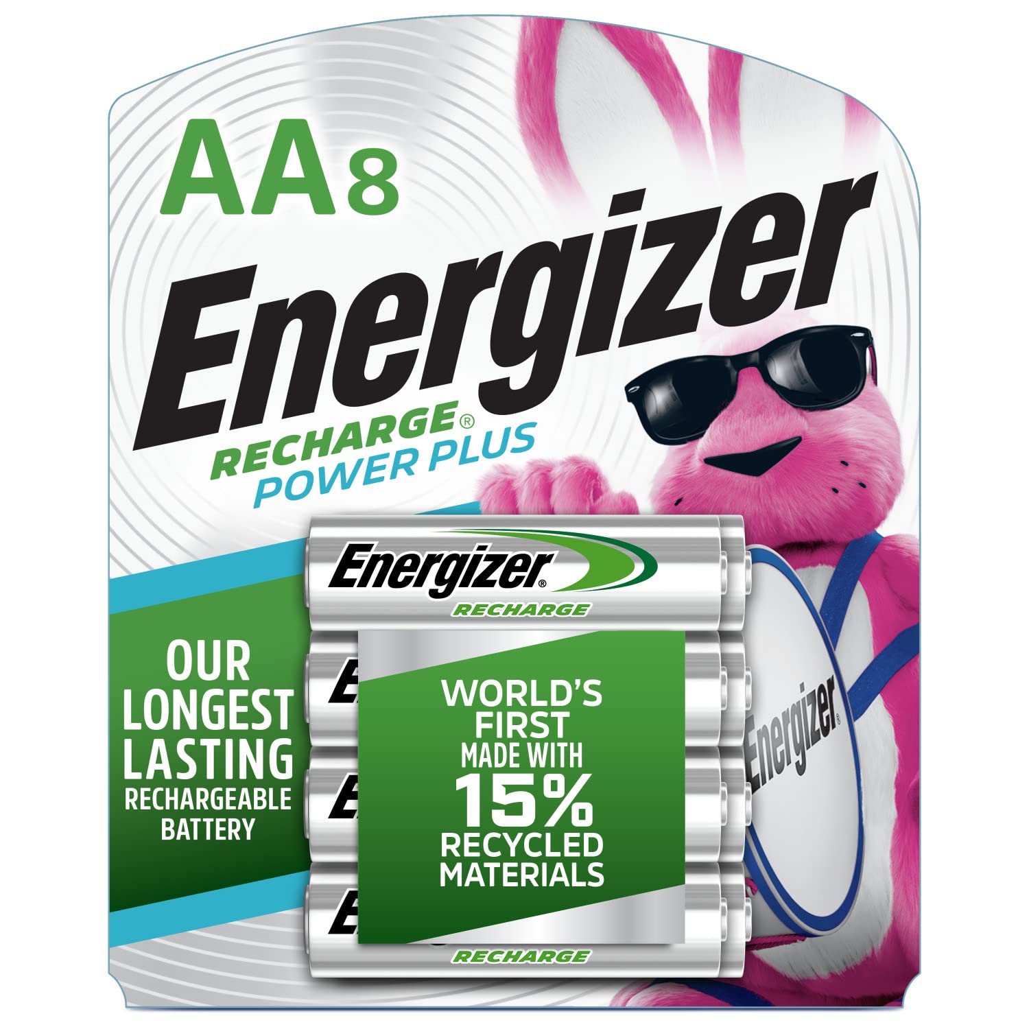 Energizer Rechargeable Aa Batteries, Recharge Power Plus Double A Battery Pre Charged, 8 Count