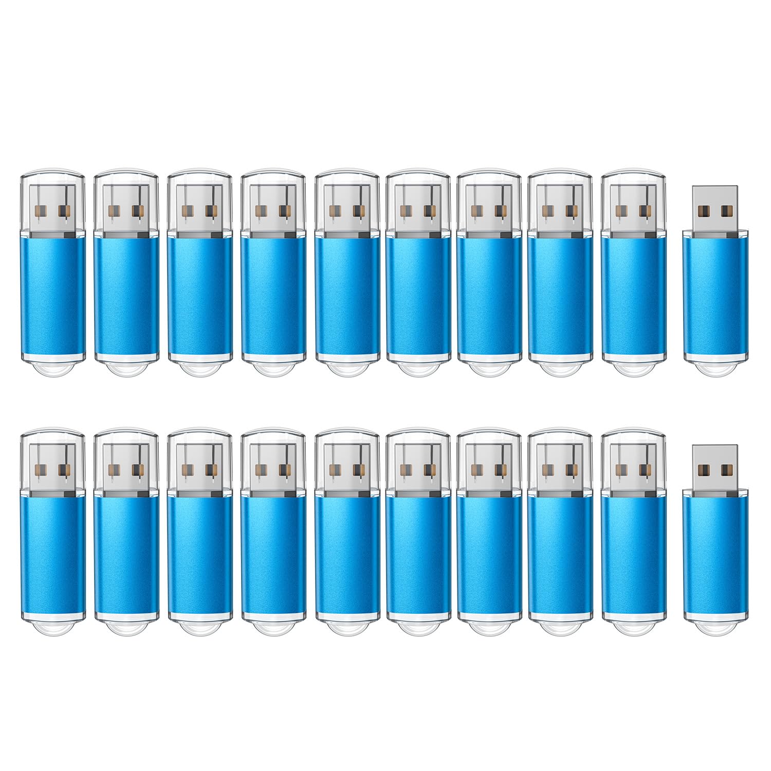 Raoyi 20 Pack 1Gb Usb Flash Drive Usb 2.0 Memory Stick Bulk Thumb Drive Pen Drive Jump Drive Blue