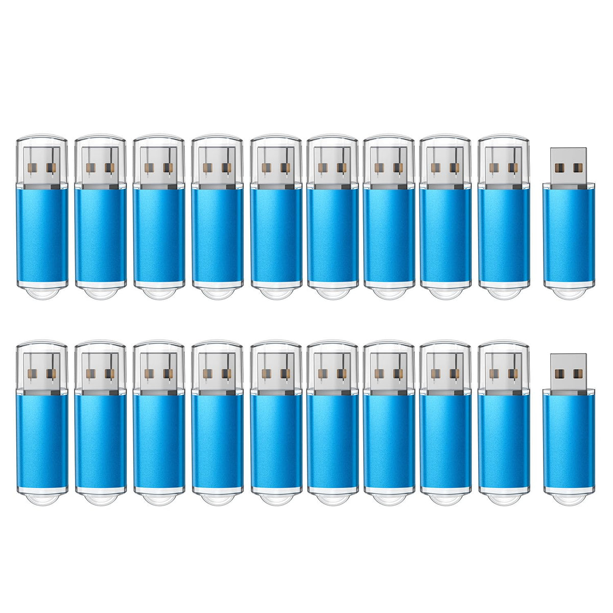 Raoyi 20 Pack 1Gb Usb Flash Drive Usb 2.0 Memory Stick Bulk Thumb Drive Pen Drive Jump Drive Blue