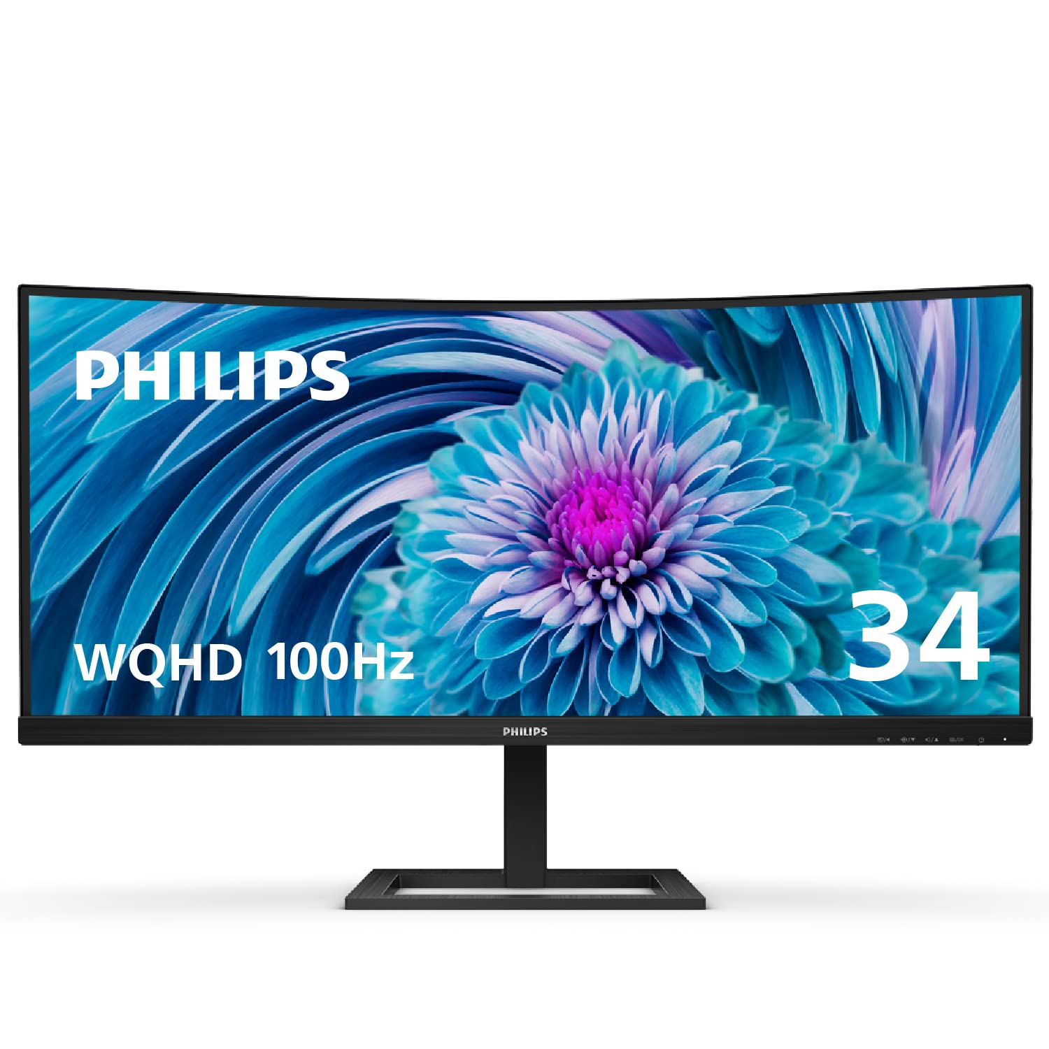 Philips 346E2Cuae 34'' Curved Frameless, Ultrawide Qhd 3440X1440,100Hz, 121% Srgb, 1Ms Mprt, Usb C Charging, Multiview Pip/Pbp,