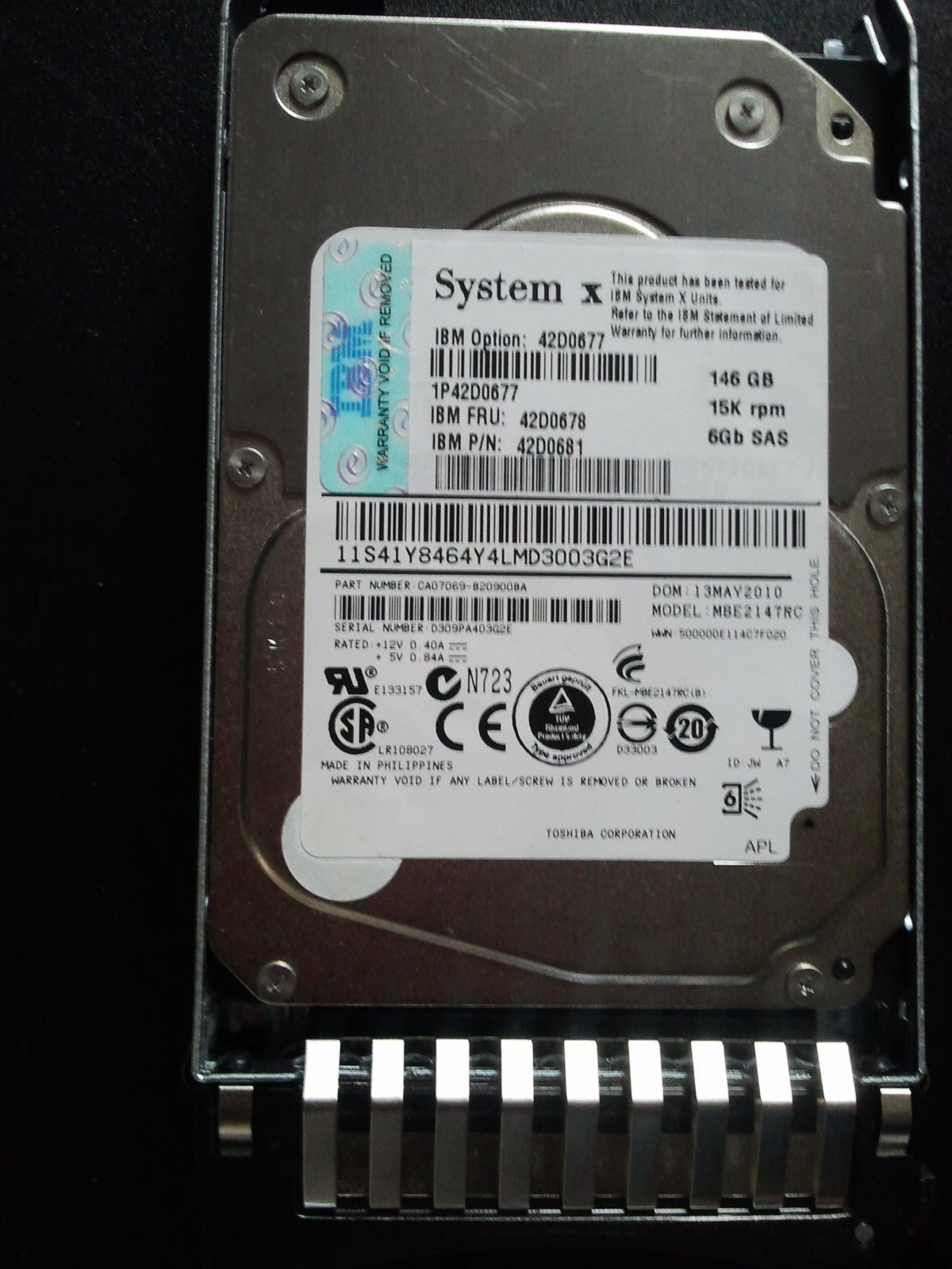 2QN7705 - IBM-IMSourcing 42D0678 146 GB 2.5quot; Internal Hard Drive