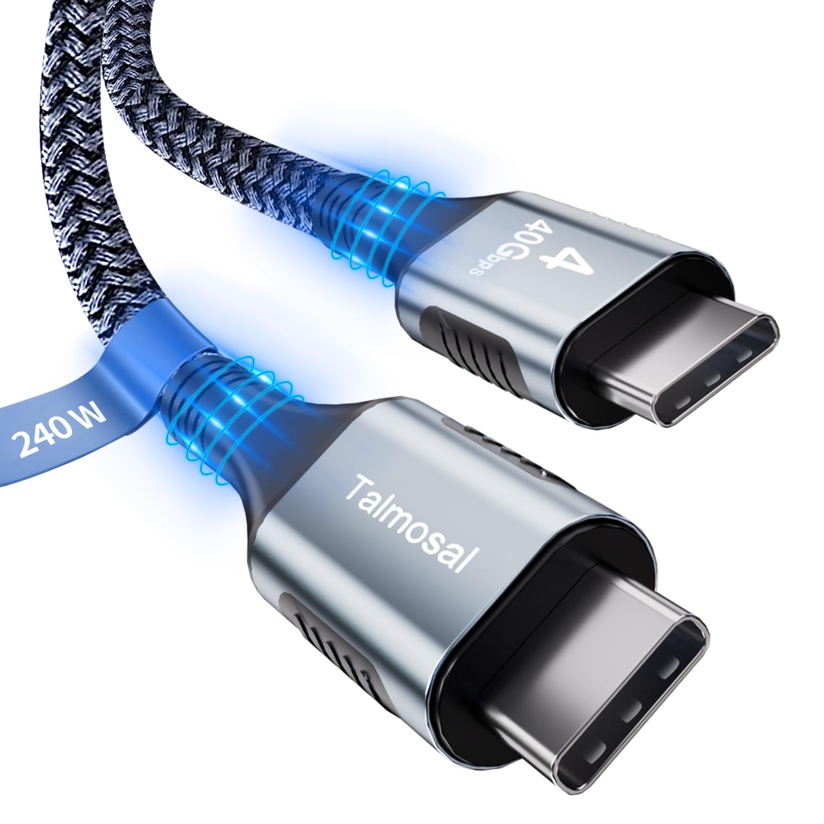 Talmosal 240W For Thunderbolt 4 Cable 6.6 Ft, Support 8K@60Hz, 4K@144Hz 40Gbps/240W Pd Charging For Iphone 15 Pro/15 Pro Max, Us