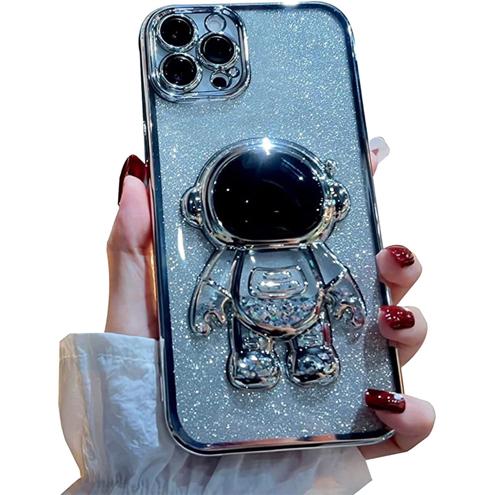 6D Bling Astronaut Iphone 14 Pro Max Case, Cute Liquid Plating Sparkle Floating Glitter Quicksand Phone Case Iphone 14 Pro Max F
