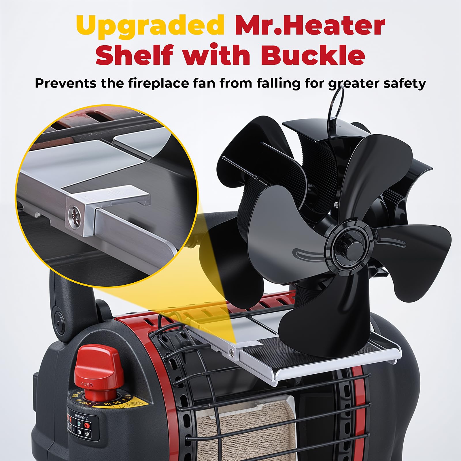 Wood Stove Fan Bracket For Mr Heater Buddy, Multi Purpose Mr Heater Holder For Fireplace Fan/Heated Stuff Shelf, Stand With Clip