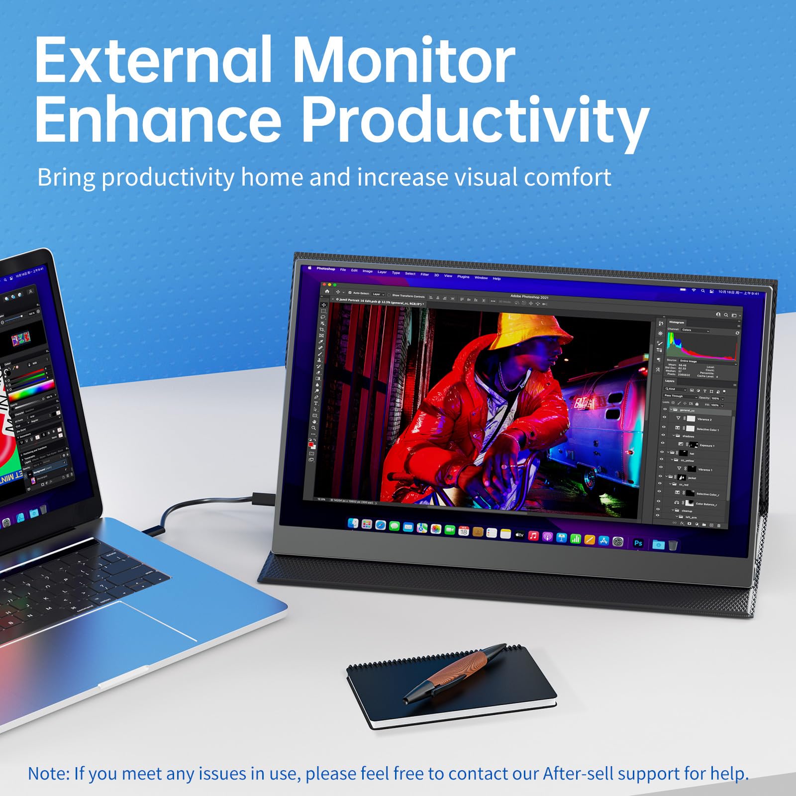 Visionowl Portable Monitor 15.6 Inch Travel Screen Fhd Freesync Frameless Usb C Computer Display With Type C Hdmi Speakers For L