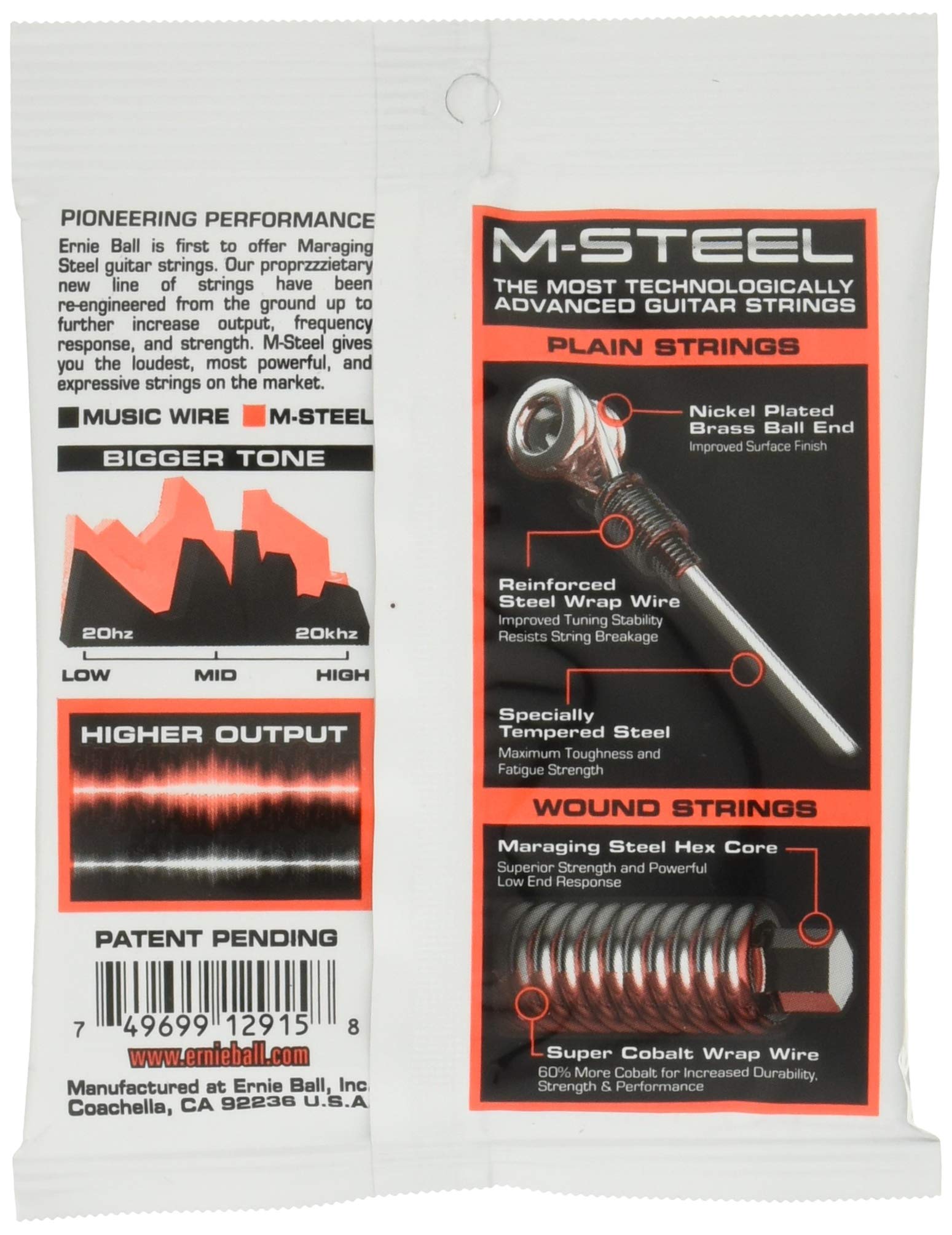 Ernie Ball Skinny Top Heavy Bottom Slinky M Steel Electric Guitar Strings, 10 52 Gauge (P02915)