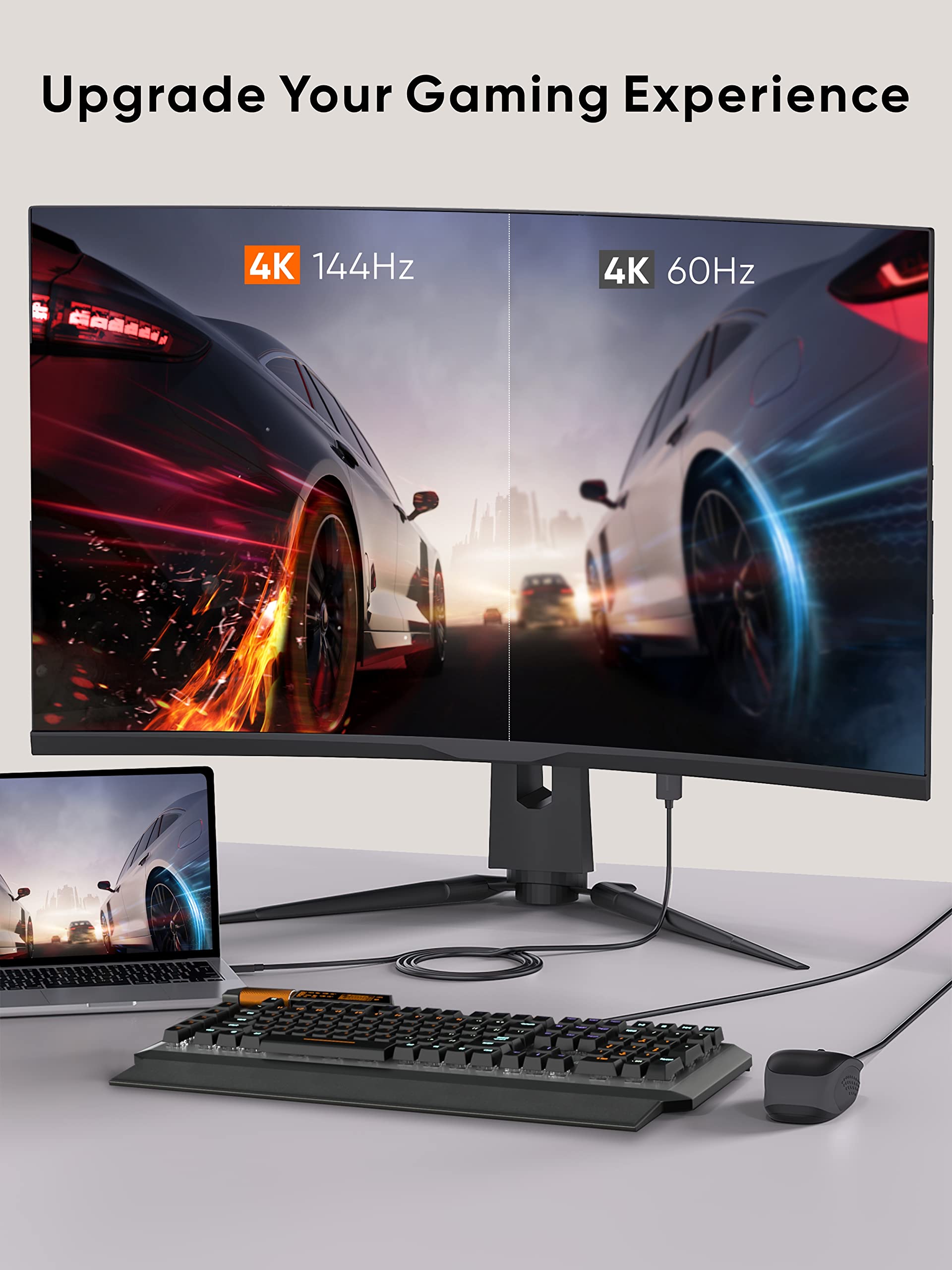 Cablecreation 8K Usb C To Displayport 1.4 Cable 6Ft (8K@60Hz, 4K@144Hz, 2K@240Hz, Hdr), Type-C (Thunderbolt 3/4) To Dp Cable 32.