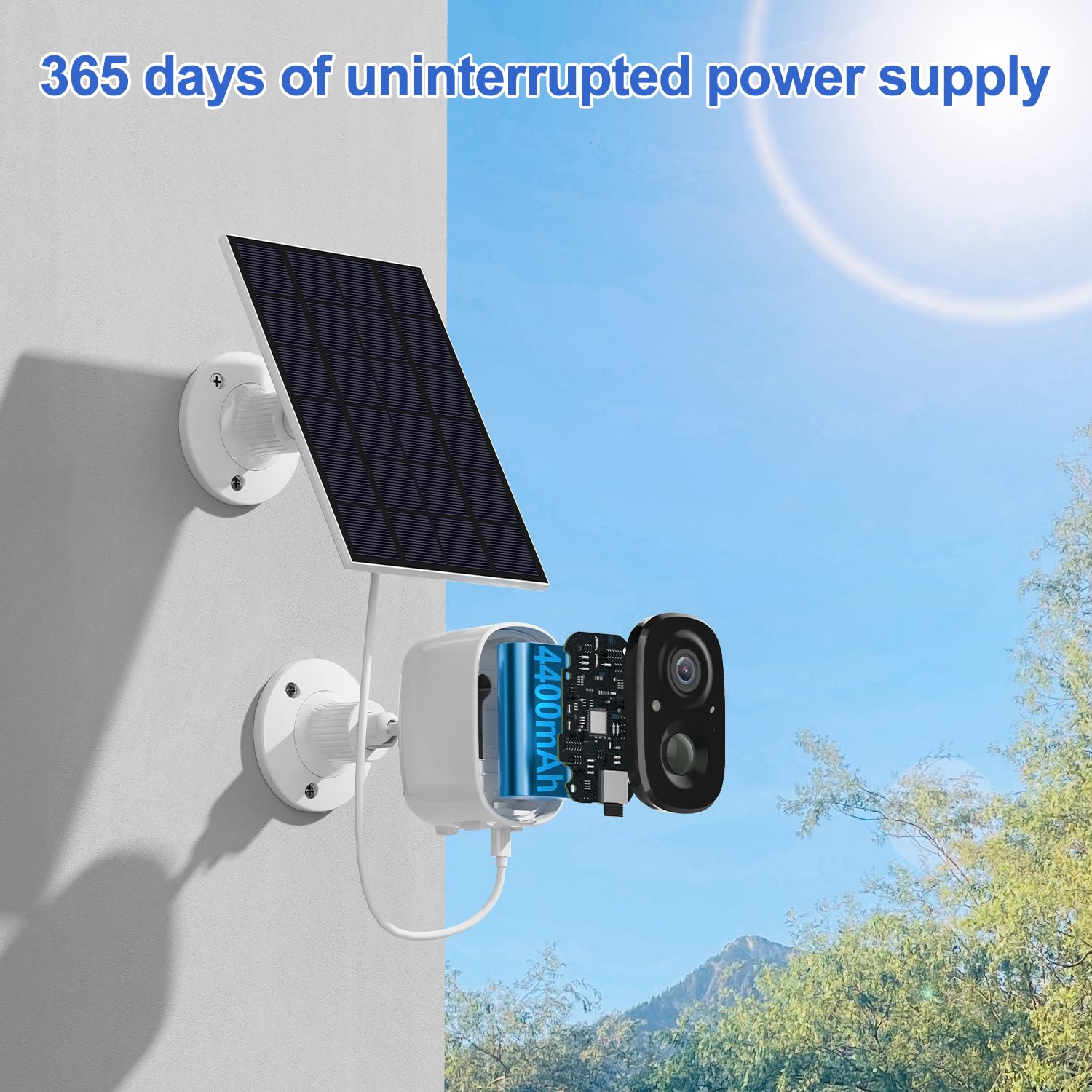 2K Solar Outdoor Camera For Home Security (2Pcs) Cmaii 2.4G Wifi Security Cameras 2K Hd Wireless Solar Cameras With Battery Powe