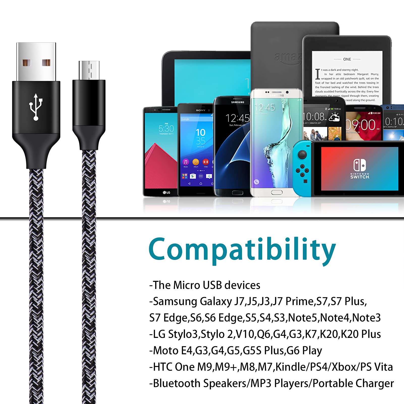 Adaptive Fast Charger Android Charger For Samsung Galaxy S7 Edge S6 S5 J3 J3V J7 J7V J5,Moto G5 G4 E6 E5 E4,Lg Stylo 3 2 G4 K50