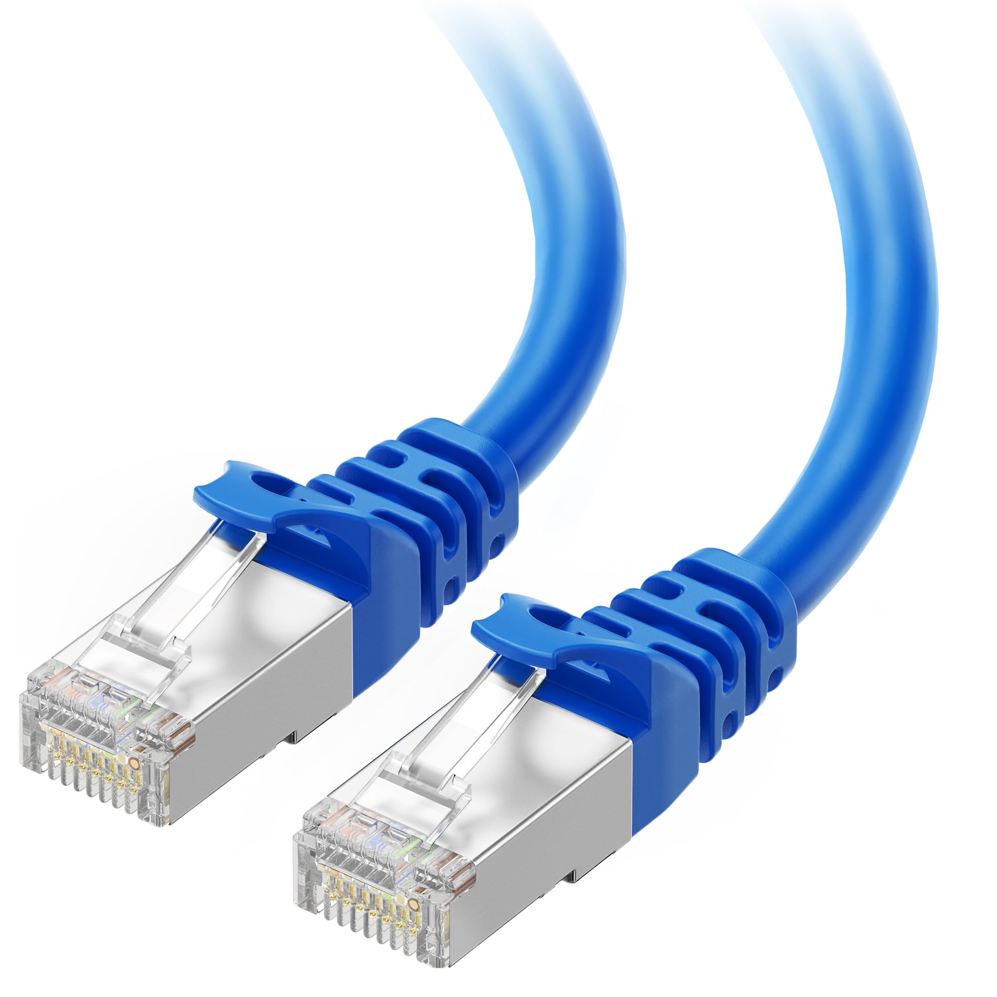 Cable Matters 10Gbps Snagless Short Shielded Cat 6A Ethernet Cable   3ft, Cat 6A Cable, Cat6A Cord, Ethernet Cord, Blue