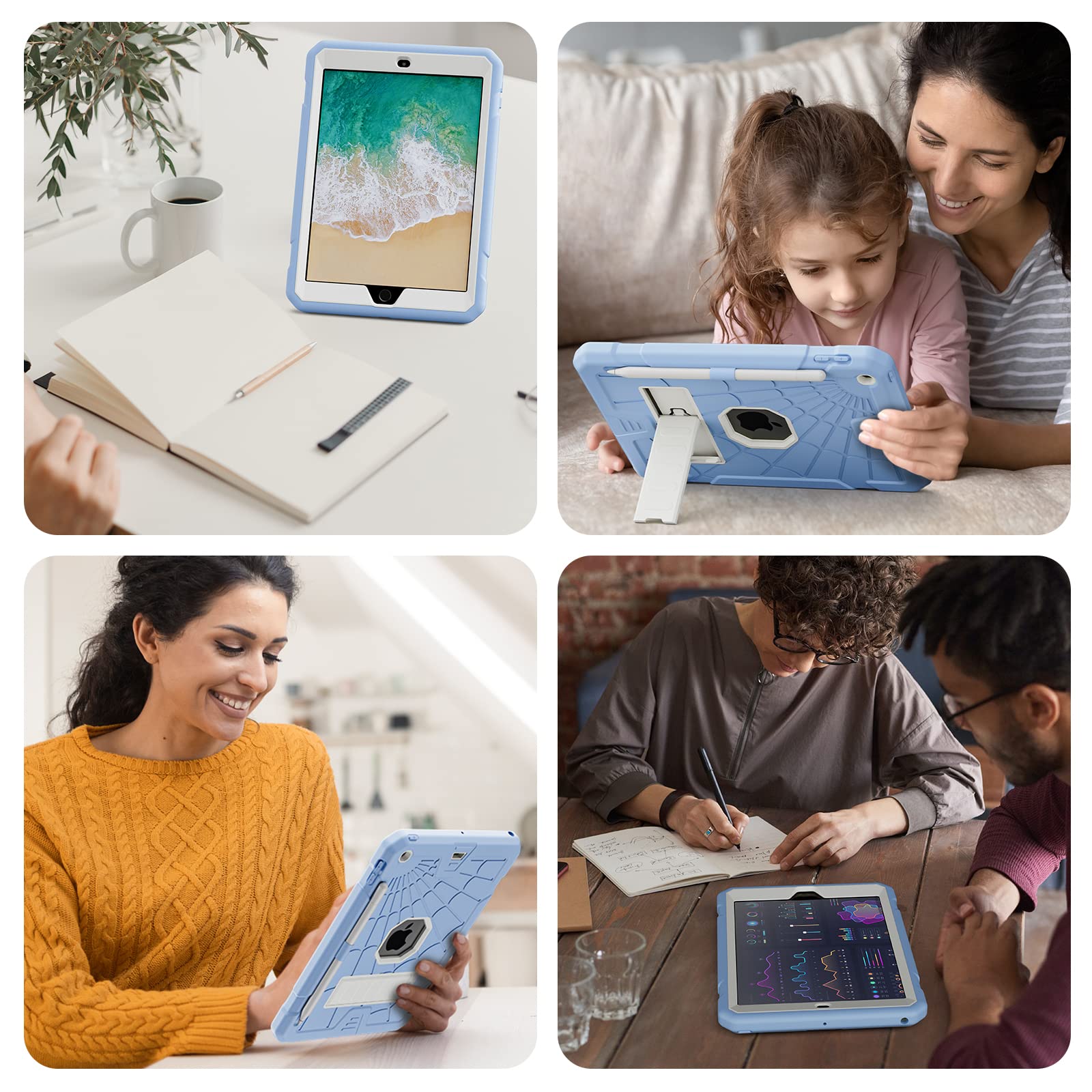 Sibeitu Ipad 9.7 Inch Case For Kids | Ipad 6Th Generation Cases With Stand | Ipad 5Th Generation Case W/Pencil Holder 2018/2017