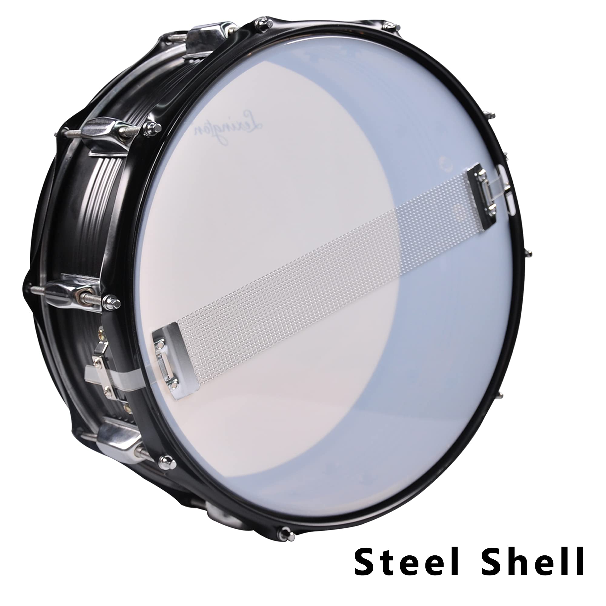 Lexington Sd403S Snare Drum Set Student Steel Shell 14 X 5.5 Inches With 10 Lugs, Includes Drum Key, Drumsticks And Strap, Black
