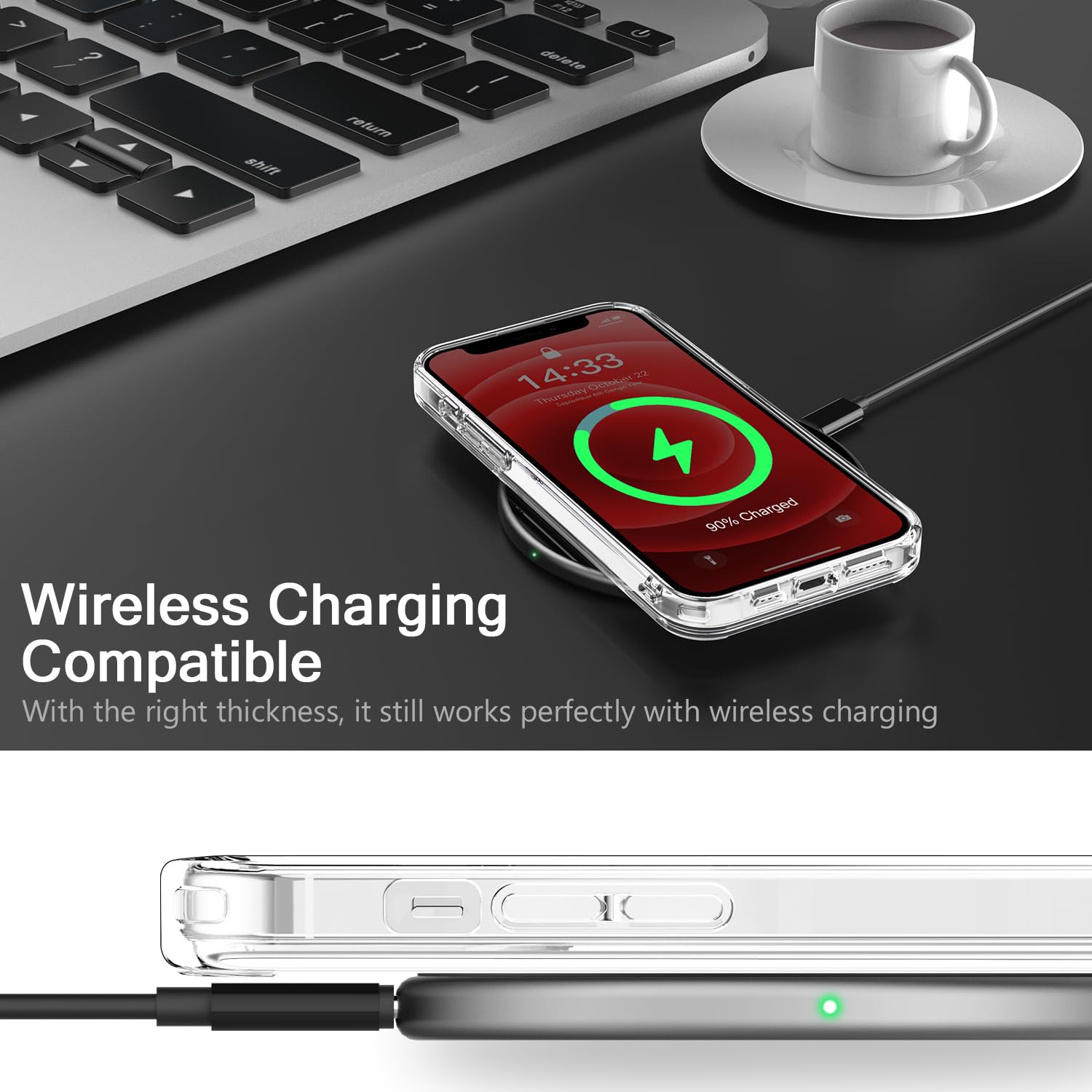 Bicol Christmas Phone Case For Iphone 12 With Screen Protector And Camera Lens Protector - Clear Acrylic Shockproof Protective C