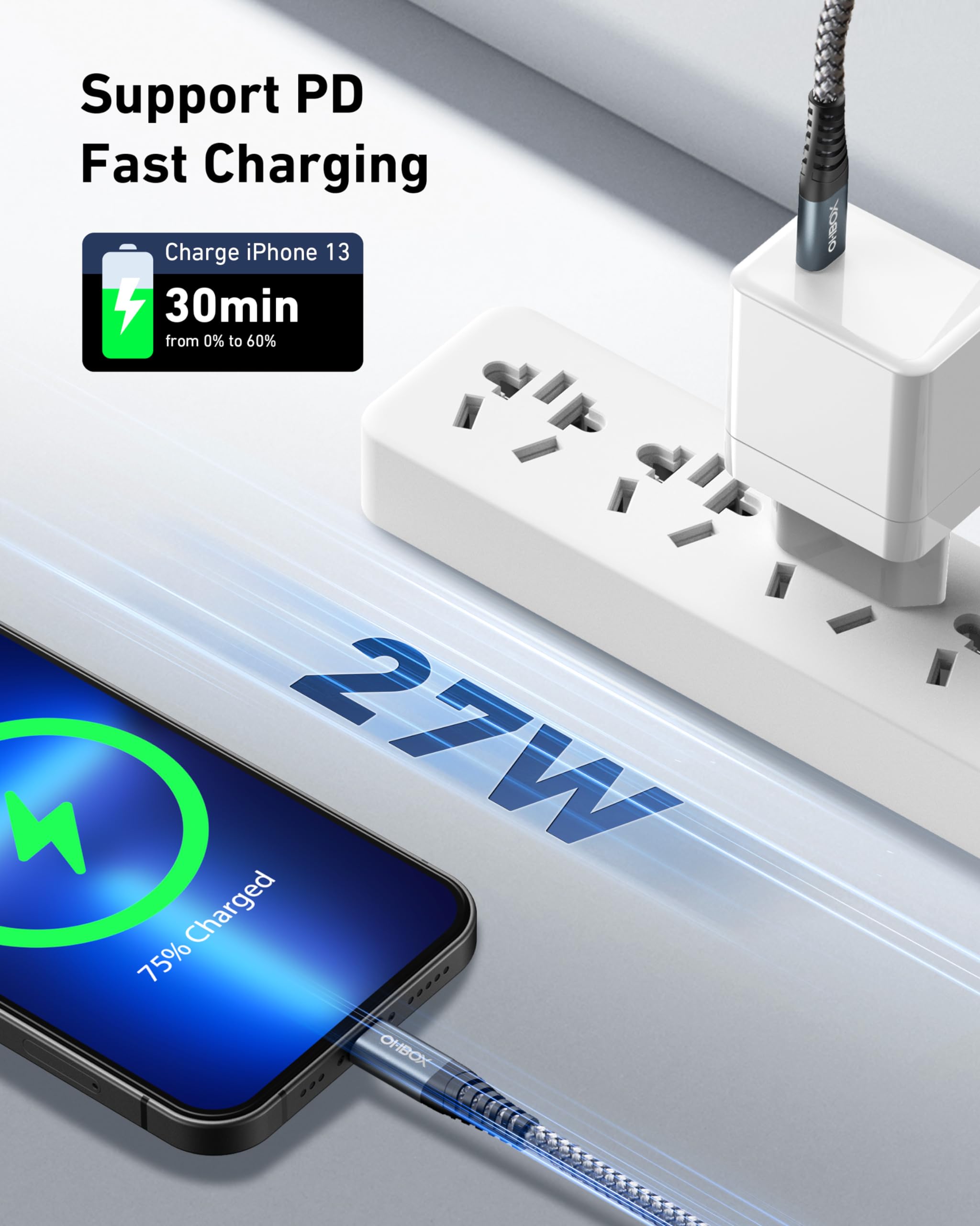 Ohbox Usb C To Lightning Cable 3Pack 6Ft Iphone Fast Charger Cable Usb C Iphone Charging Cord Compatible With Iphone 14 13 13 Pro Max 12 12 Pro Max 11 Xs Xr X 8 Ipad