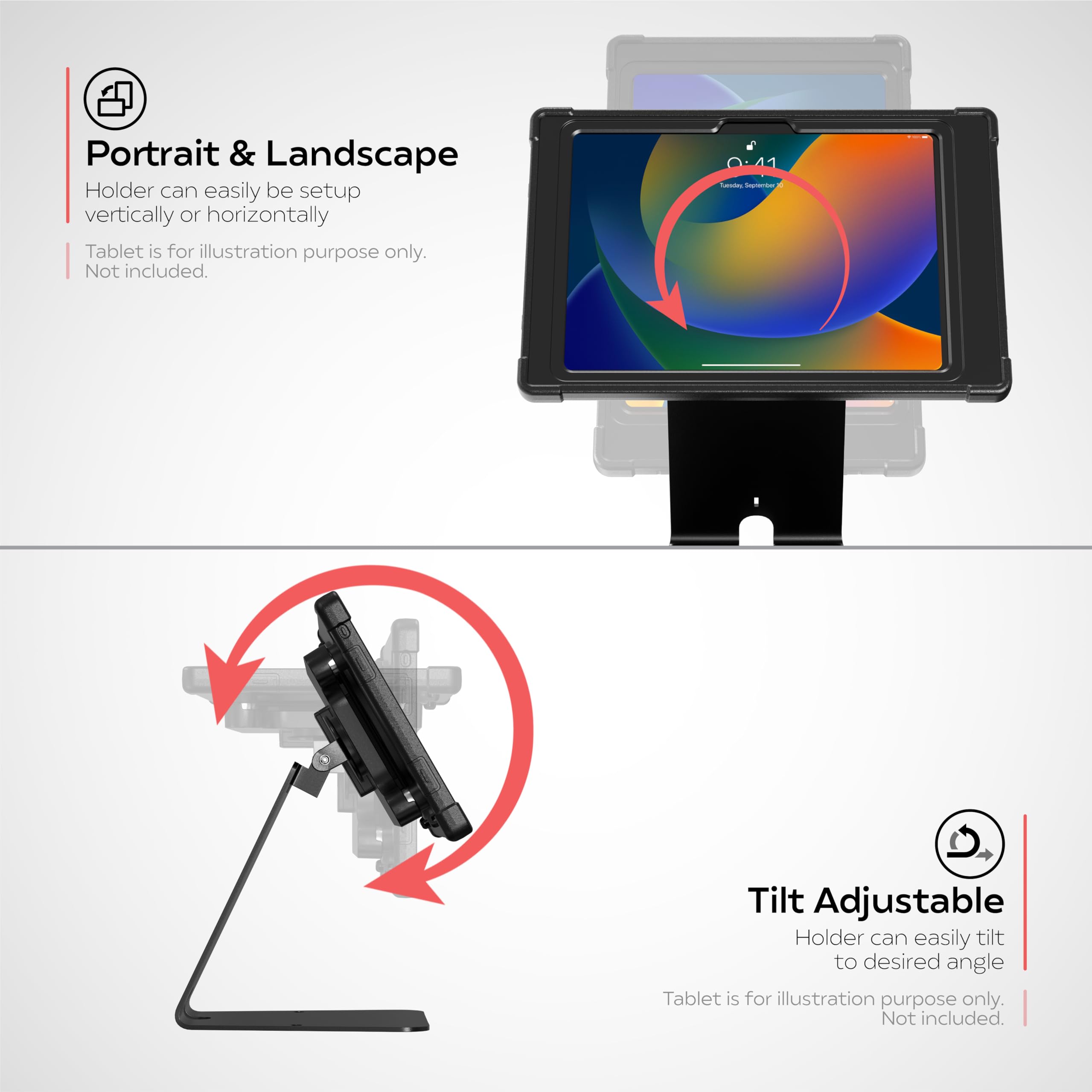 Cta Digital Wireless Security Kiosk Vesa Quick Release Security Kiosk With Wireless Inductive Charging Case For Ipad 10Th Genera