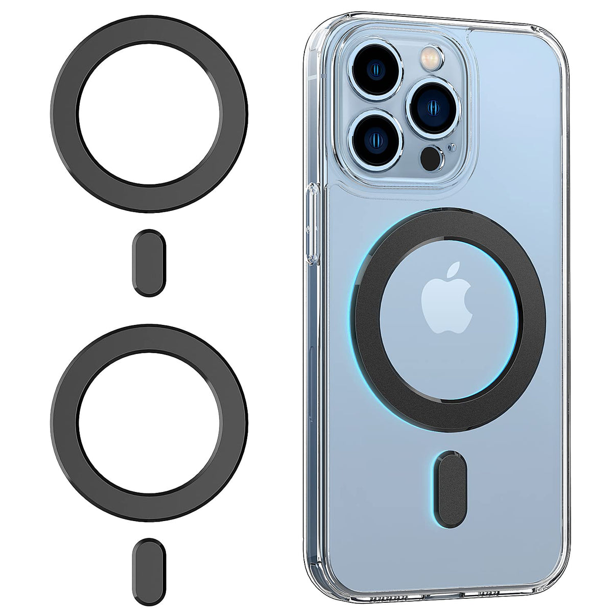 Outxe Magnetic Adapter Ring 2Pack, Universal Magnet Sticker Compatible With Magsafe Accessories & Wireless Charging For Iphone 1