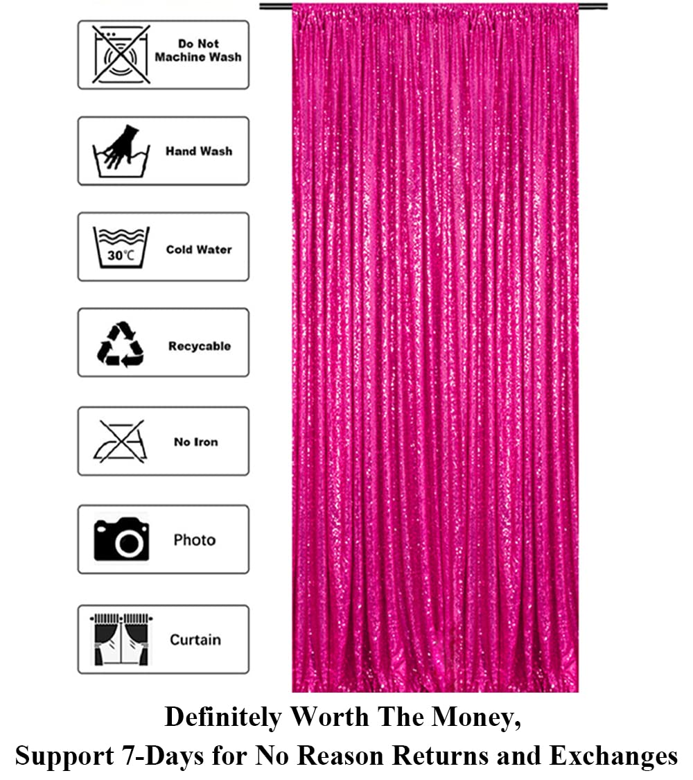 Partisout Sequin Backdrop Curtain 4Ftx7Ft Sequence Backdrops Party Glitter Background Sparkle Wedding Photo Shimmer Curtains (Ho
