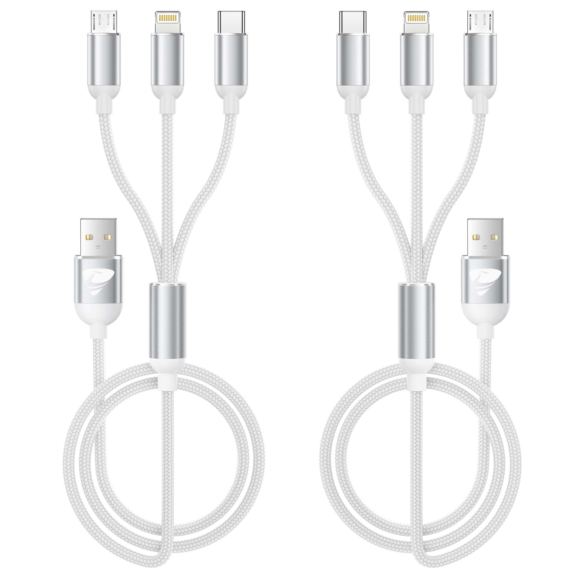 Multi Charging Cable, Multi Usb Cable Nylon Braided 3 In 1 Multiple Usb Cable Universal Charging Cord Adapter With Ip/Type C/Micro Usb Port For Cell Phones/Samsung Galaxy/Ps/Lg/Huawei/Tablets/Kindle