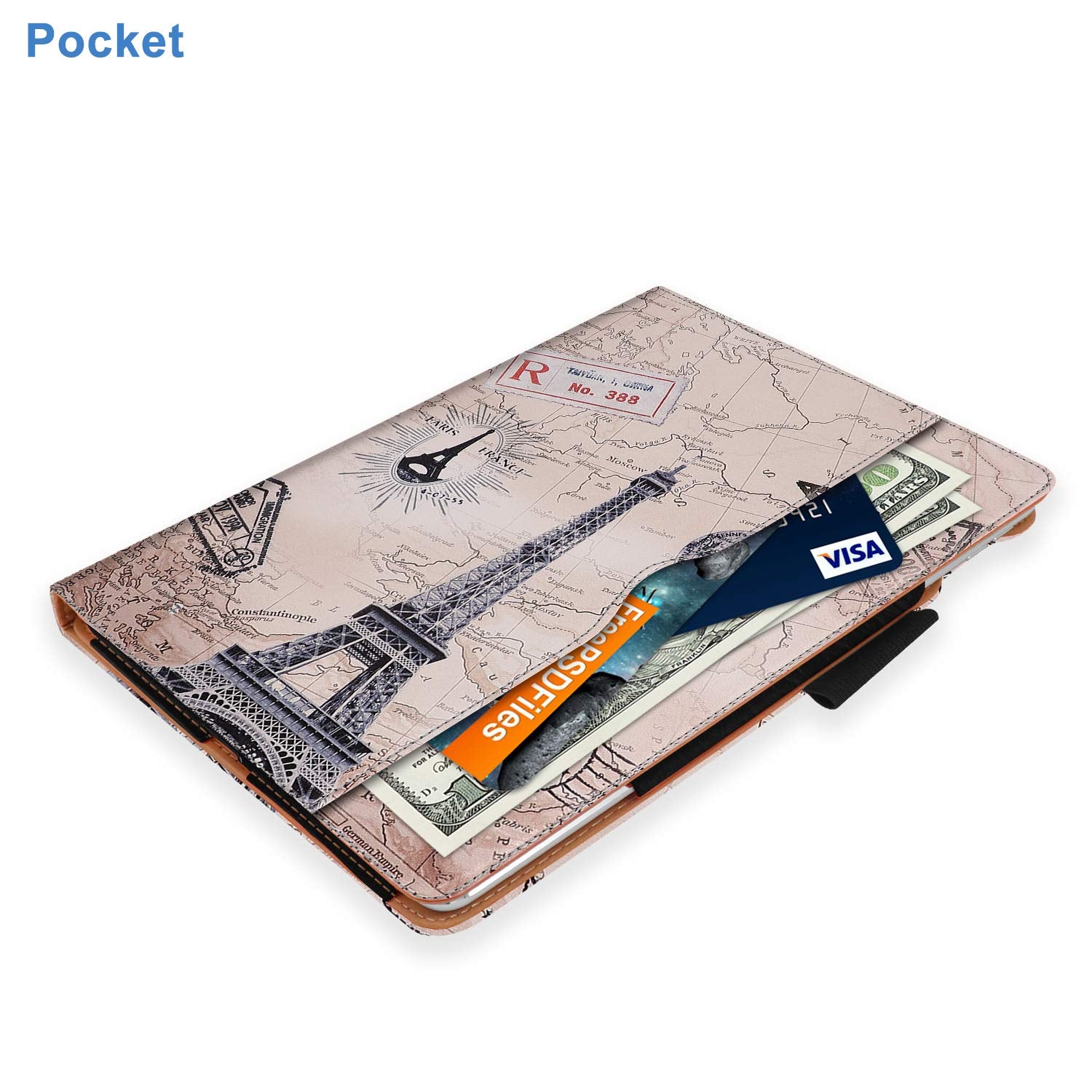 For Ipad 10.2 Case 2021/2020, For Ipad 9Th/8Th Generation Case With Pencil Holder   Multi Angle Stand, Hand Strap, Auto Sleep/Wa