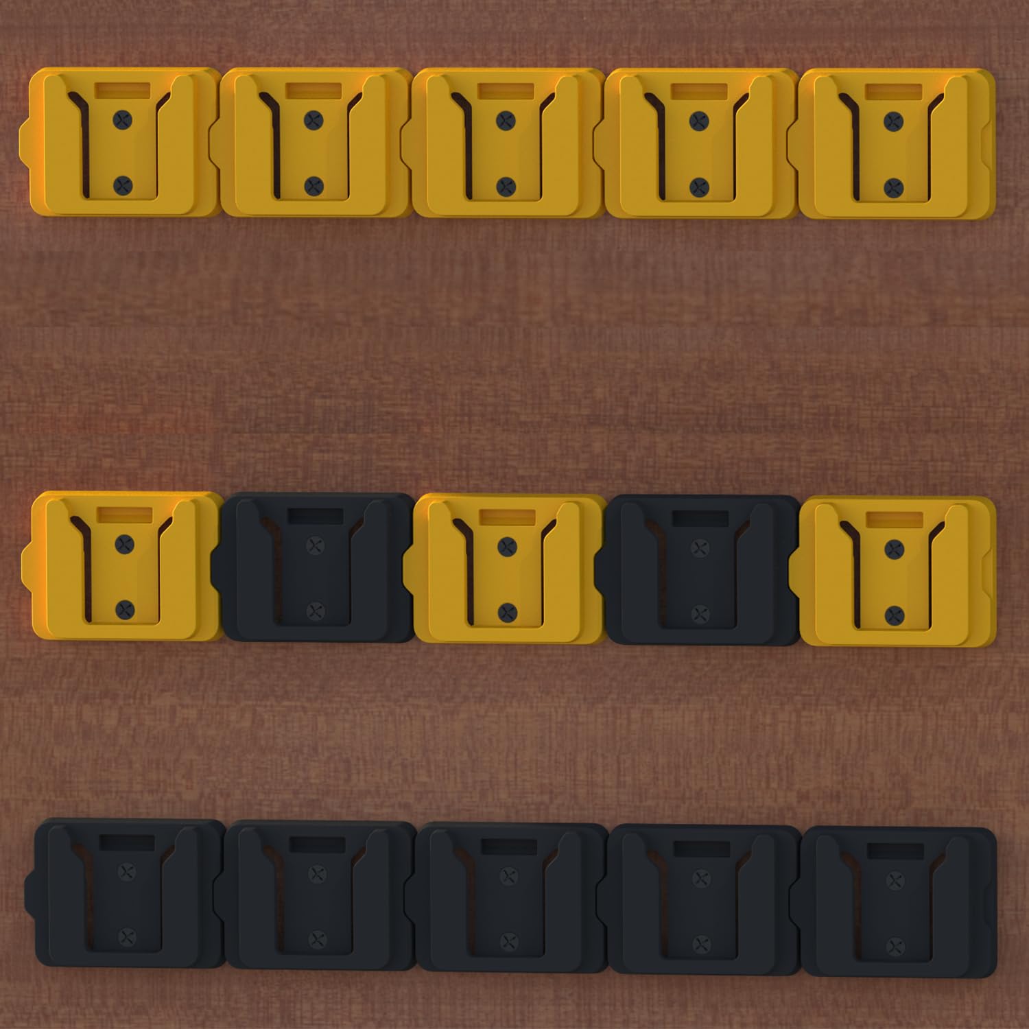 Gijok Battery Holders For Dewalt 20V/60V Mount Dock   Fit For Dcb200, Dcb203, Dcb205, Dcb206 Batteries (Yellow, 5 Pack)