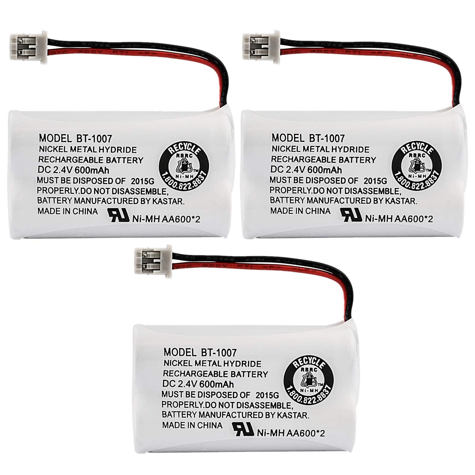 New! Genuine Uniden Bbty0651101 Bt 1007 Nimh 600Mah Dc 2.4V Rechargeable Cordless Telephone Battery (3 Pack)