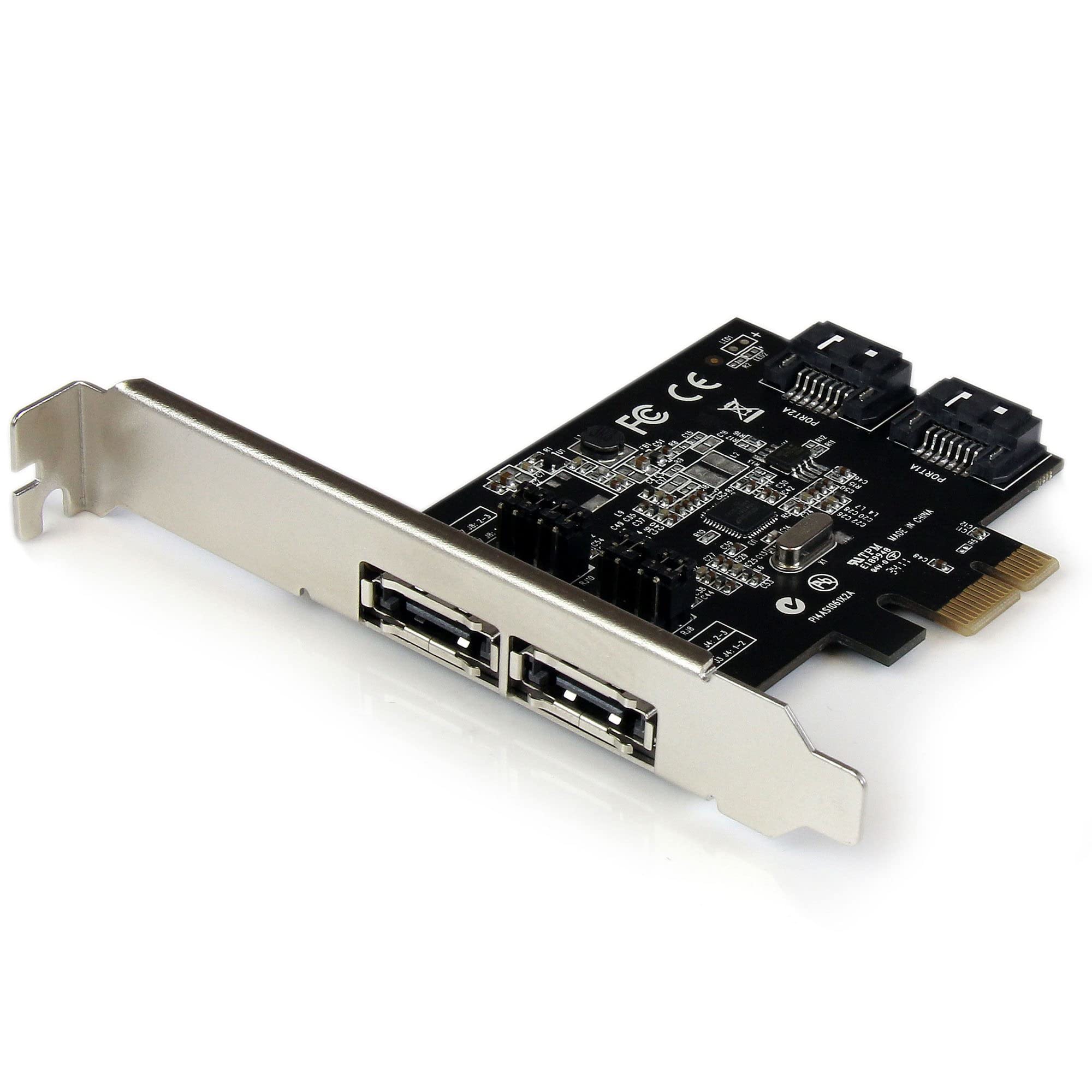 Startech.Com 2 Port Pci Express Sata 6 Gbps Esata Controller Card   Dual Port Pcie Sata Iii Card   2 Int/2 Ext   Sata Iii 6Gbps