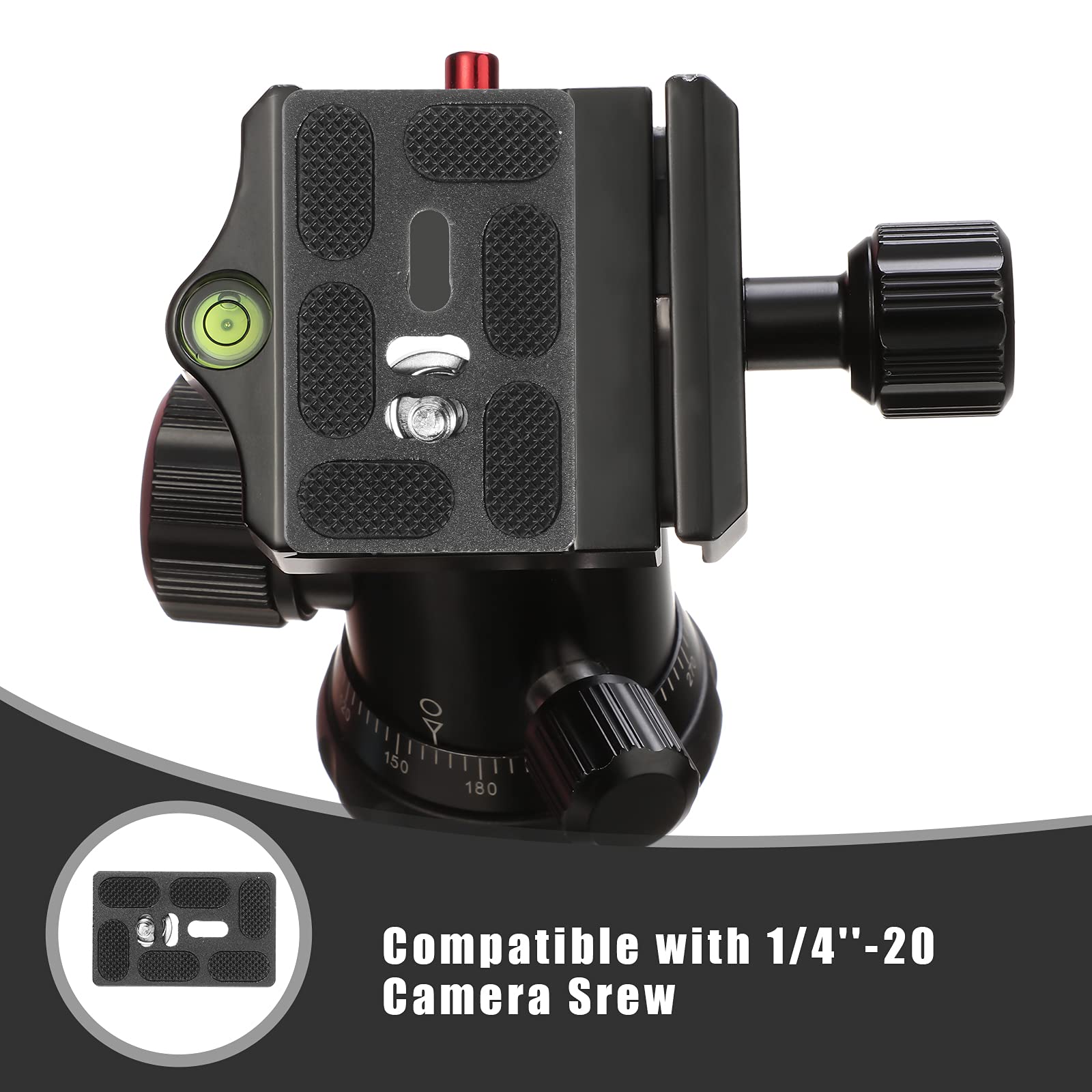 Frienda 2 Pieces Metal Quick Release Plate With 1/4'' 20 Camera Screw Tripod Mount Plate Fits Standard For Dslr Camera Tripod Ball Head(Black,Pu60)