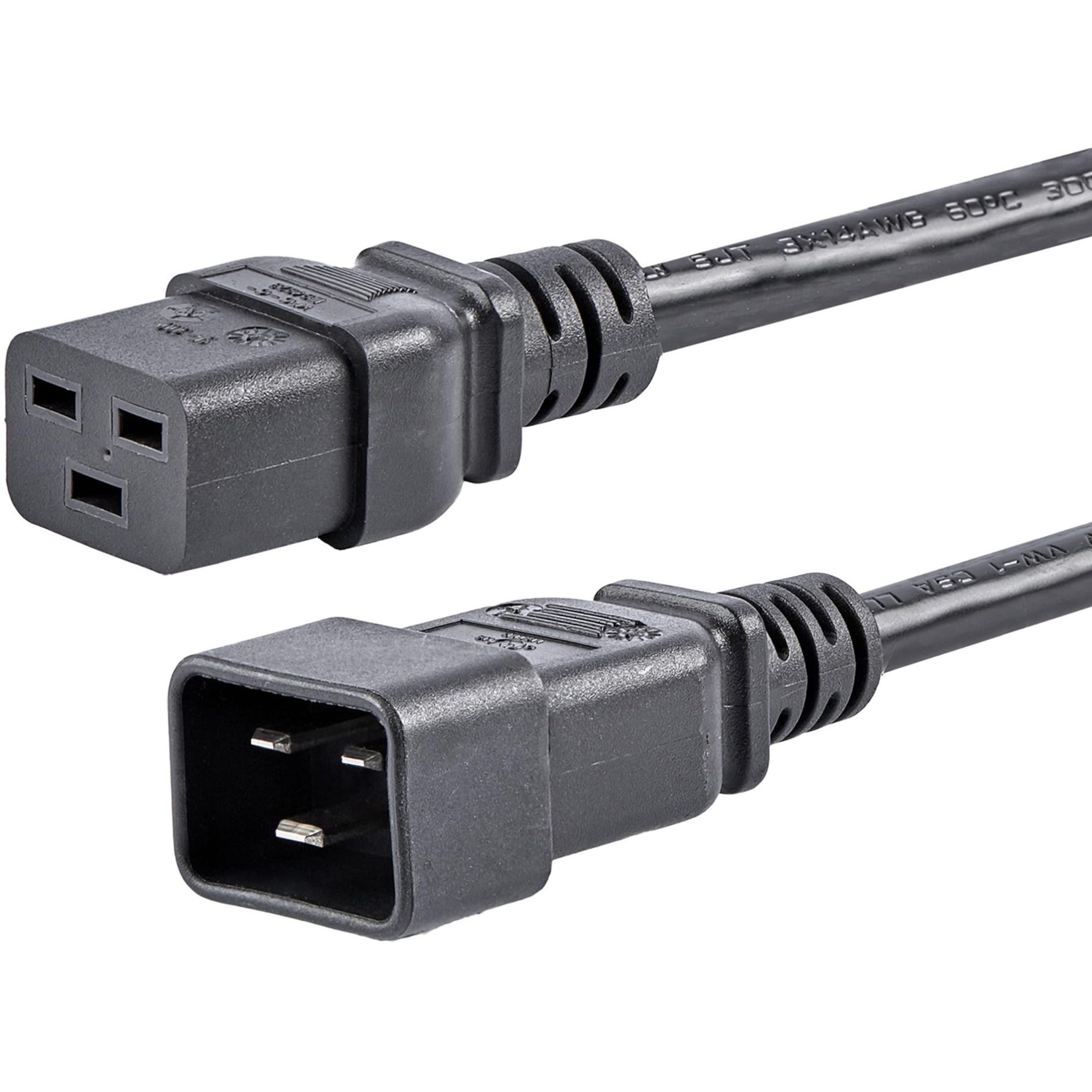 Startech.Com 6 Ft Heavy Duty 14 Awg Computer Power Cord   C19 To C20   14 Awg Power Cable   Iec 320 C19 To Iec 320 C20 Extension