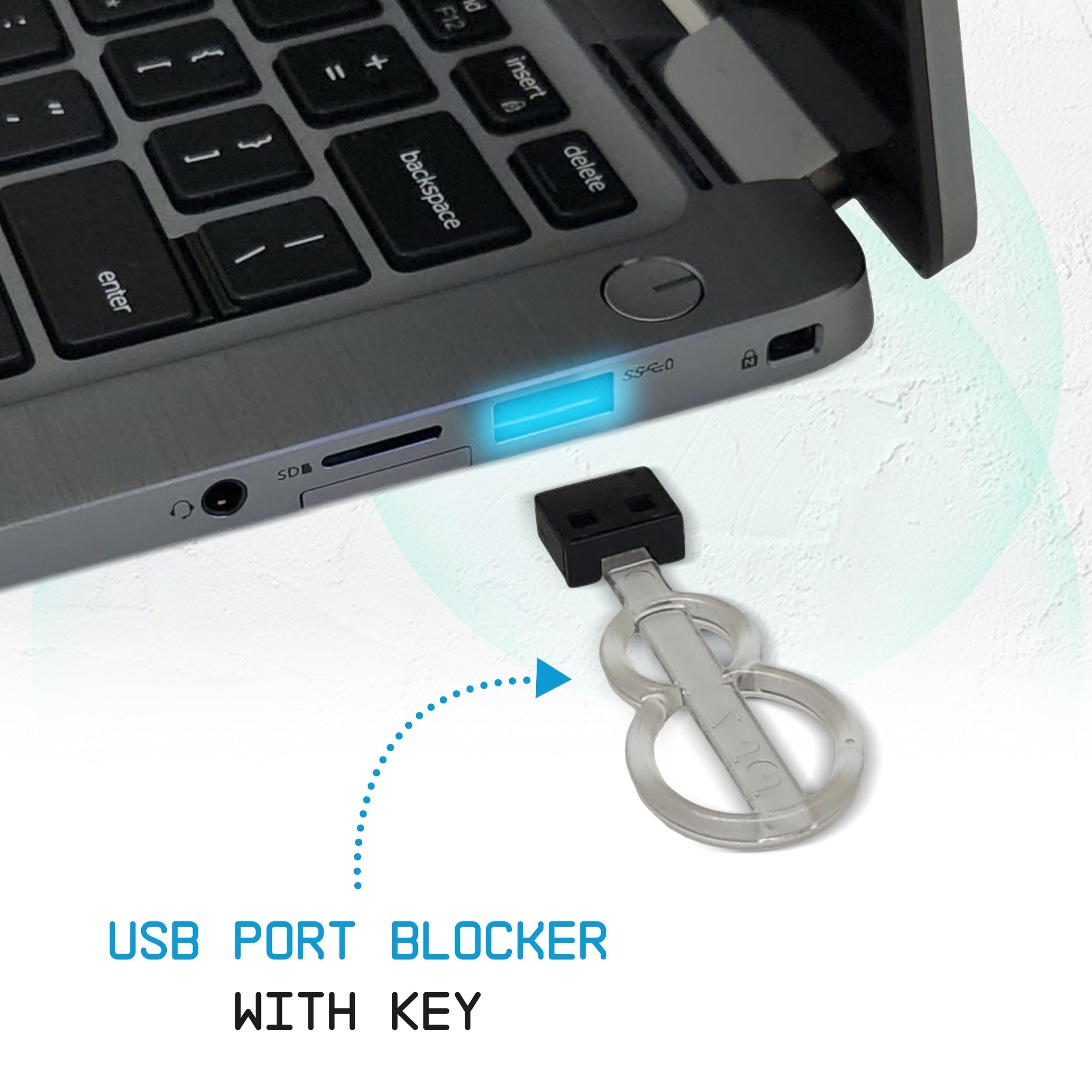 Portplugs Usb A Port Blockers (10 Pack) Key Lock Usb Security   Removable Type A Locks For Pc, Laptop & Notebook Data Protection