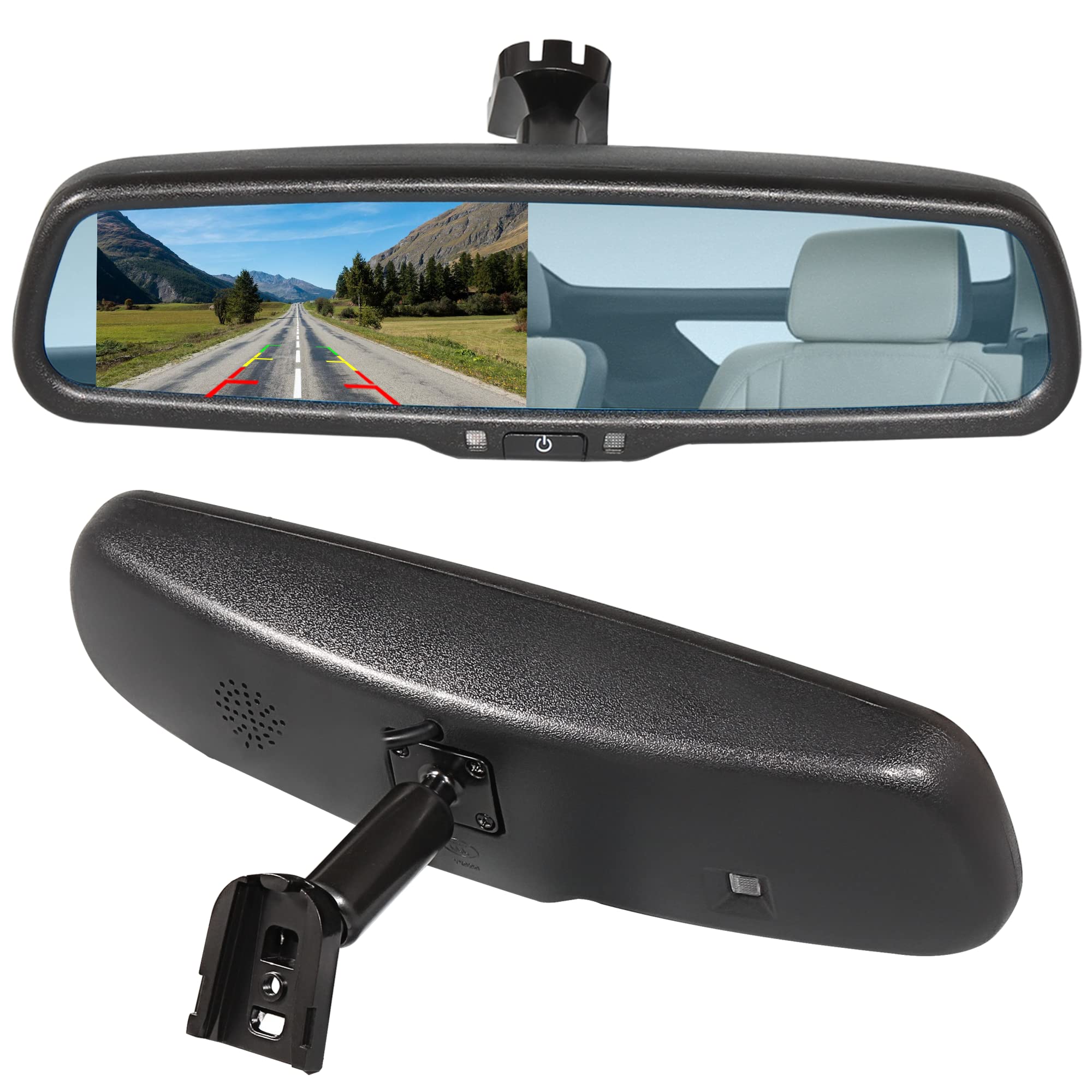 Eway 4.3'' Rear View Mirror Camera Monitor Fits For Ford F150/250/350 2004 2015, Toyota Tacoma Corolla 2008 2014, Jeep Wrangler