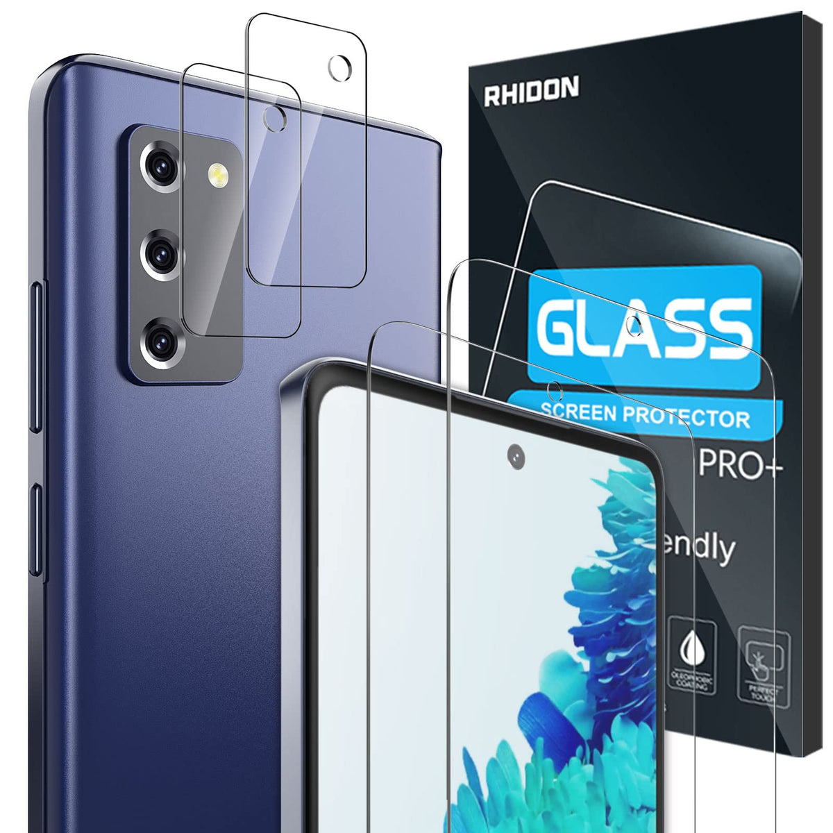 Rhidon ?4 Pack? 2 Pack Tempered Glass Screen Protector For Samsung Galaxy S20 Fe(6.5