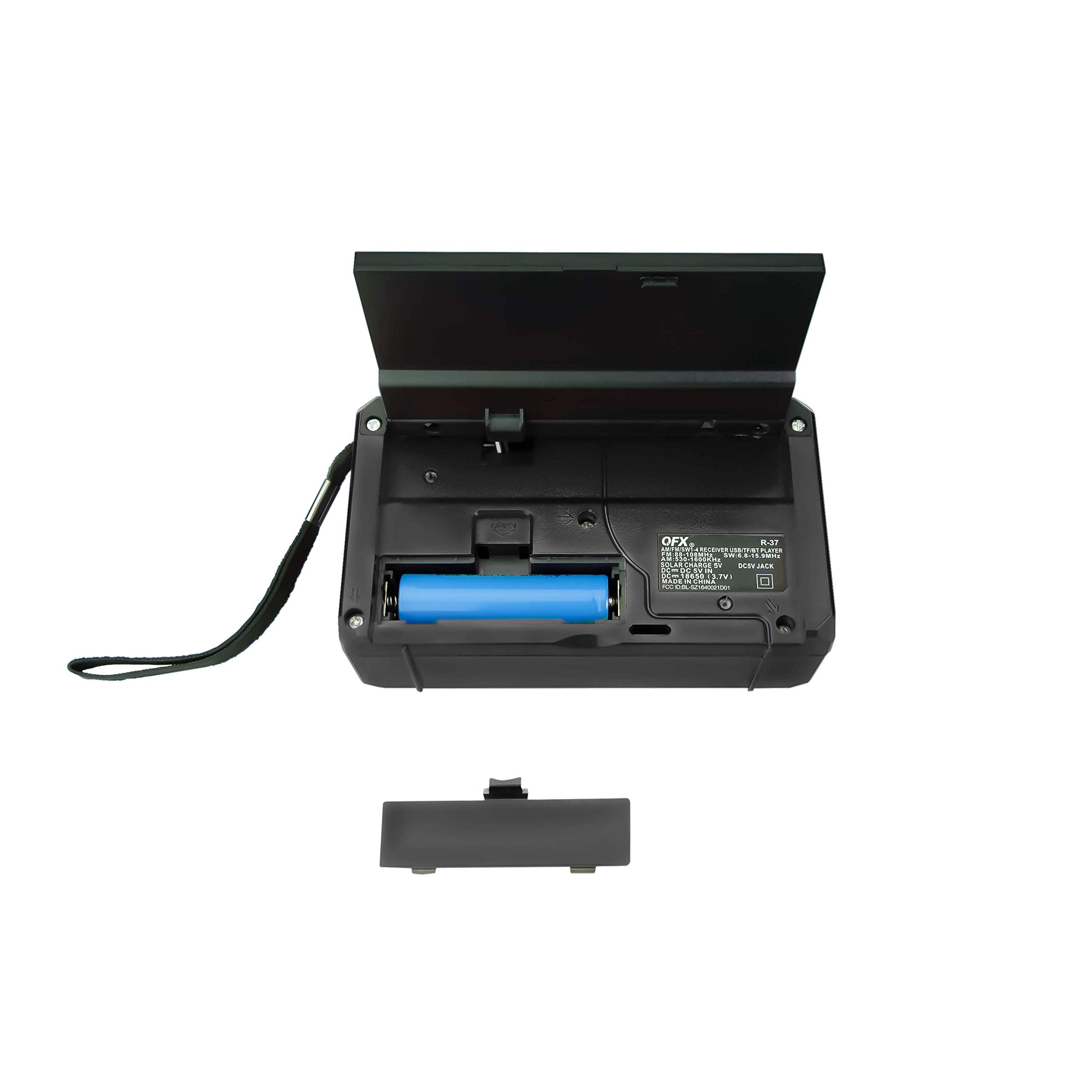 Qfx R 37 6 Band (Am, Fm, Sw1   Sw4) Bluetooth Led Flashlight Solar Radio (2021 Model)