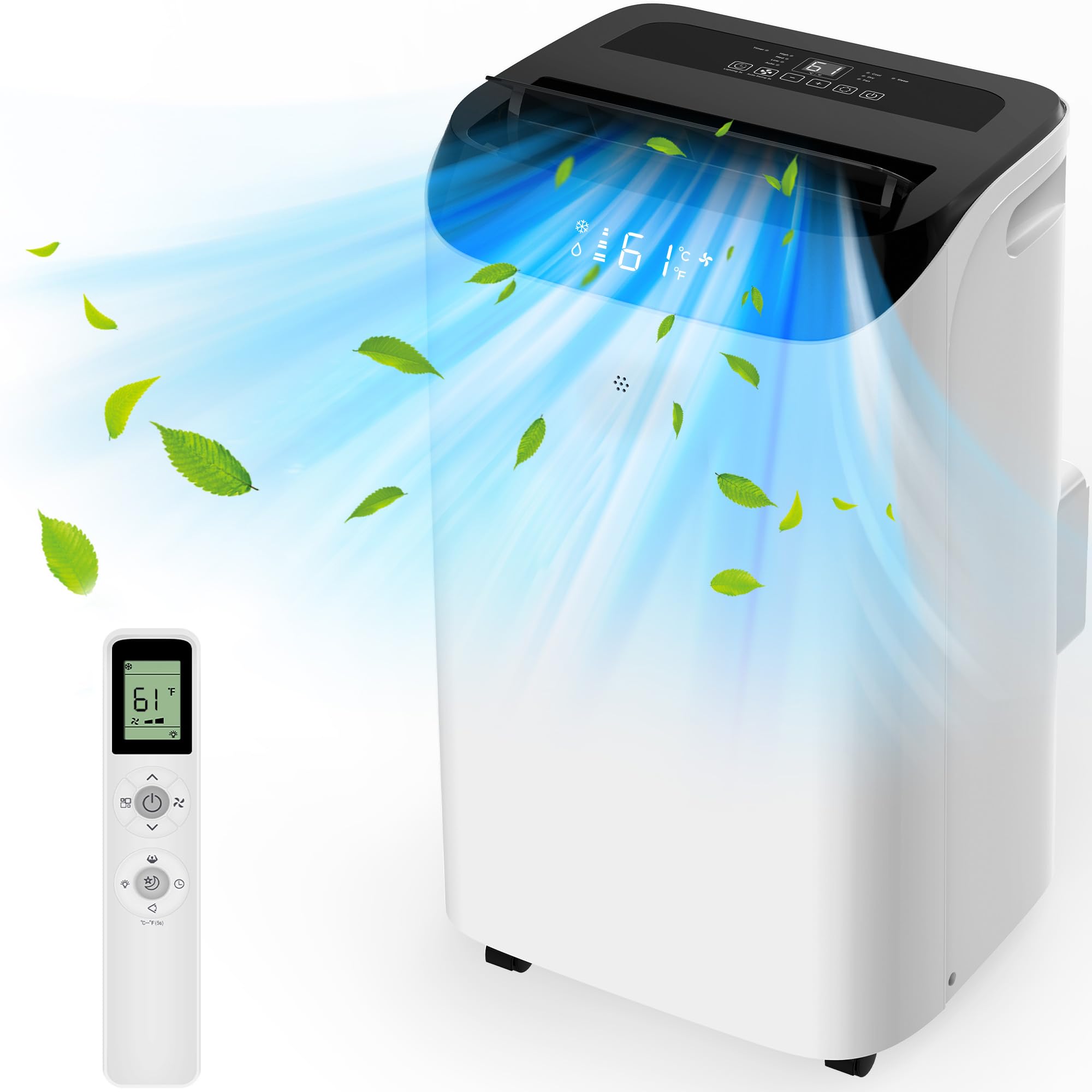 Humhold 14000 Btu Portable Air Conditioners With Remote Control, 3 In 1 Free Standing Cooling Ac Unit With Fan & Dehumidifier, C