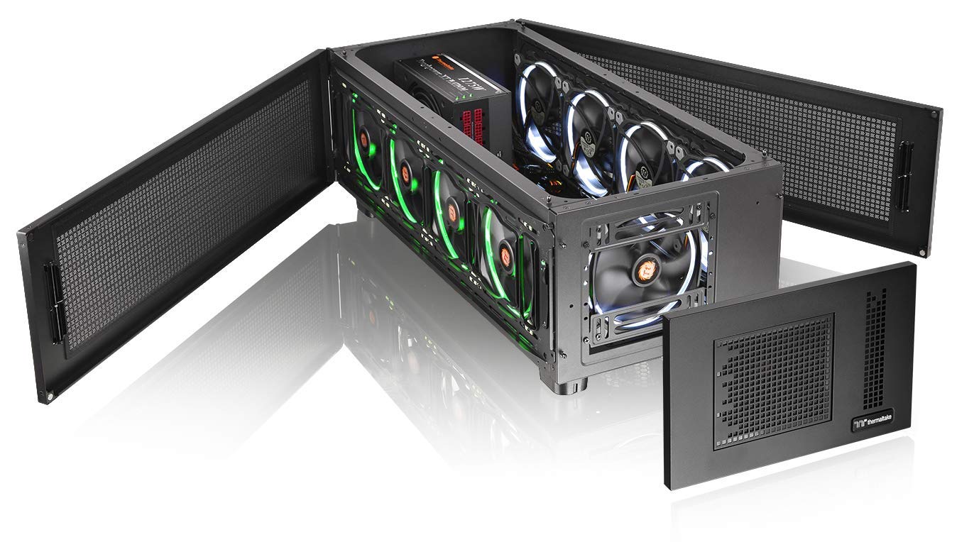 Thermaltake Core P100 Extended Water Cooling Fully Modular/Dismantle Stackable Tt Lcs Certified Pedestal Ca 1F1 00D1Nn 00, Black