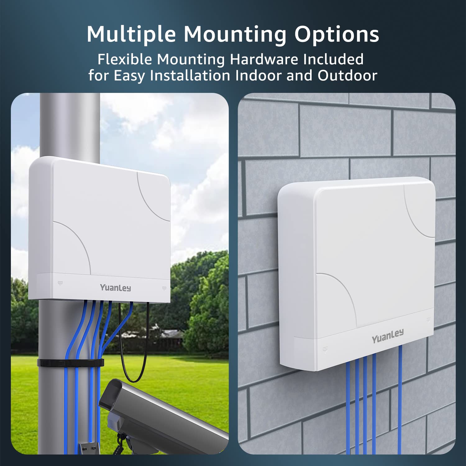 Yuanley 8 Port Poe Switch Gigabit  Waterproof Outdoor Ethernet Unmanaged Network Switch 1000Mbps, 120W Built In Power, Ieee802.3