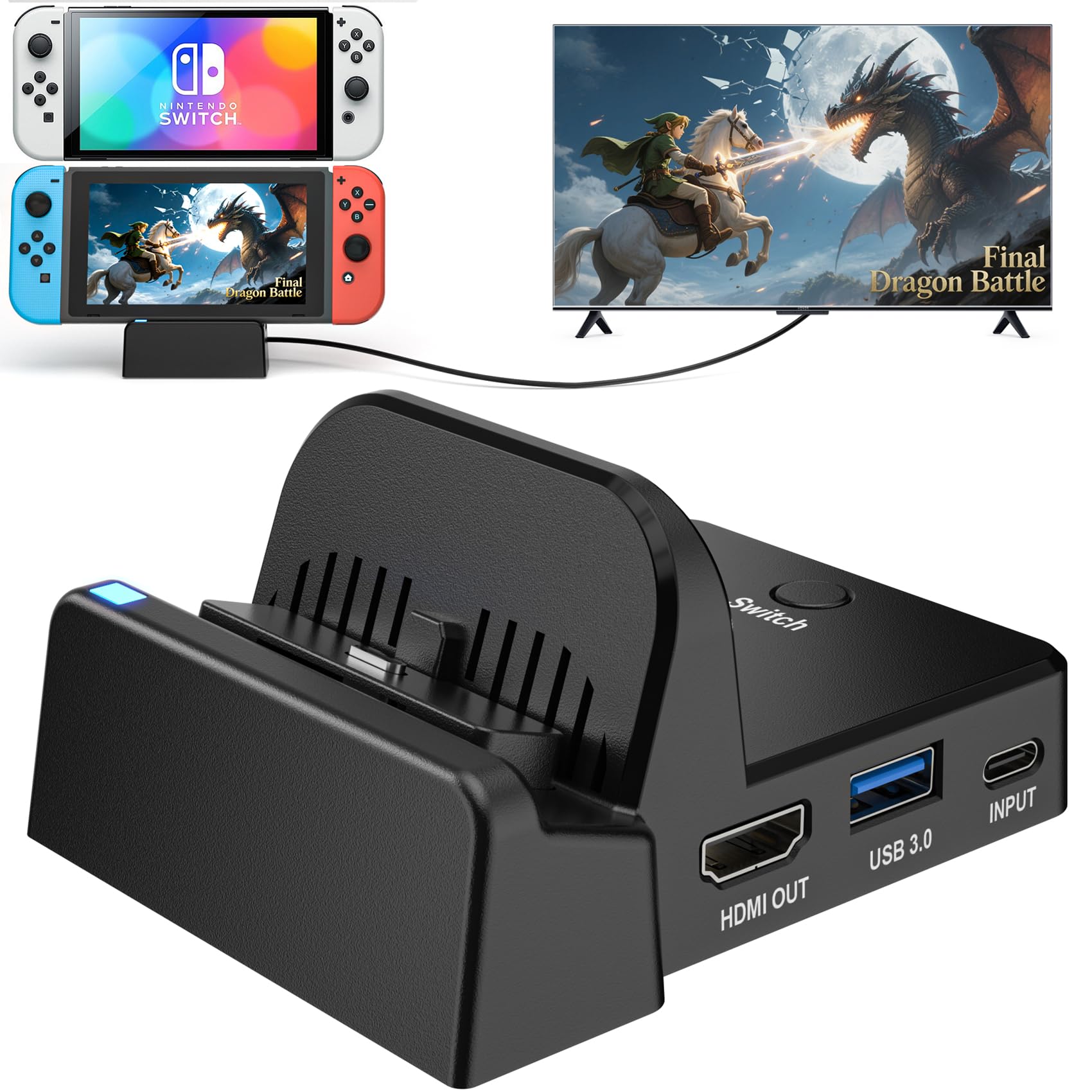 VIXLM TV Docking Station for Nintendo Switch/OLED