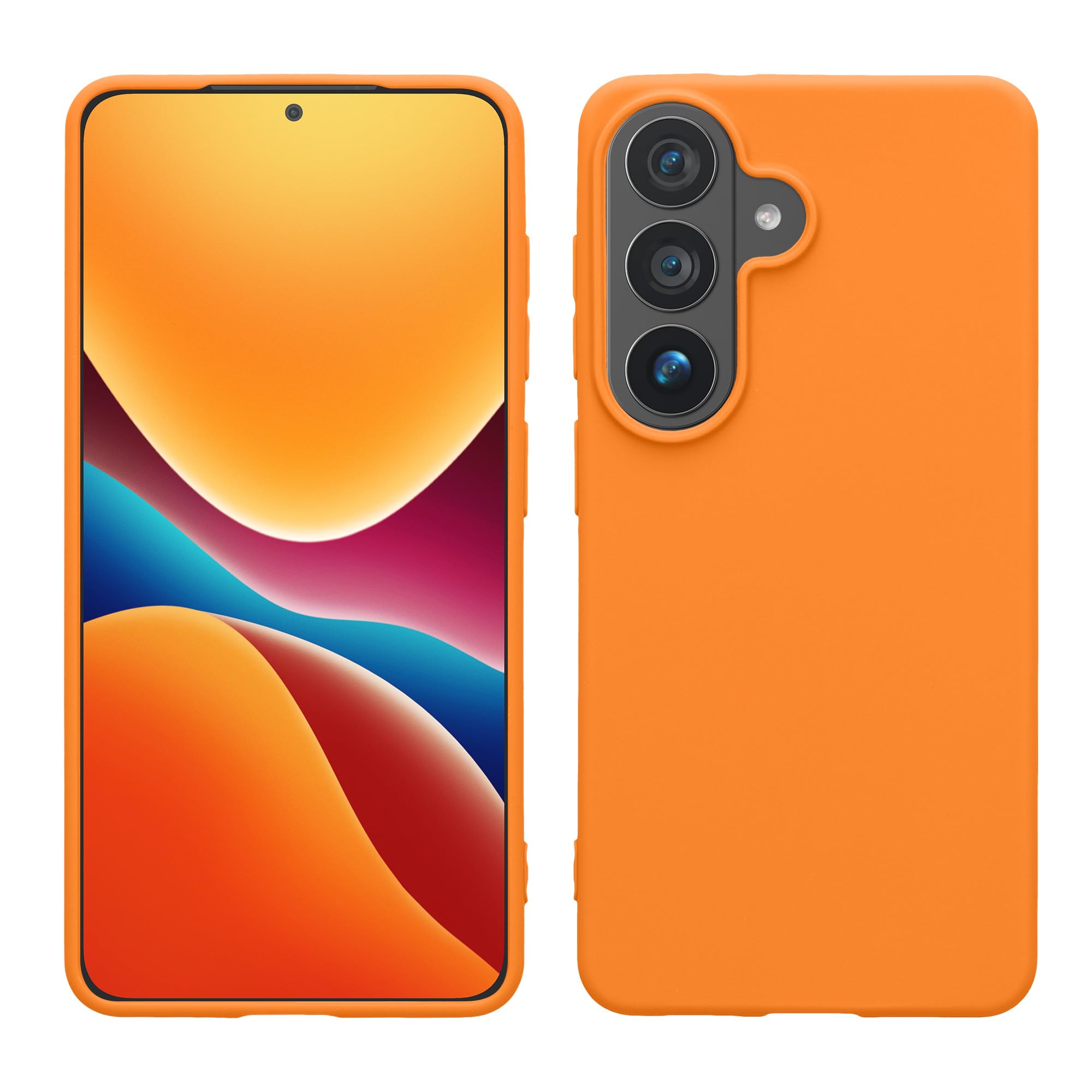 kwmobile Case Compatible with Samsung Galaxy S26 Plus Case - Soft Slim Protective TPU Silicone Cover - Fruity Orange