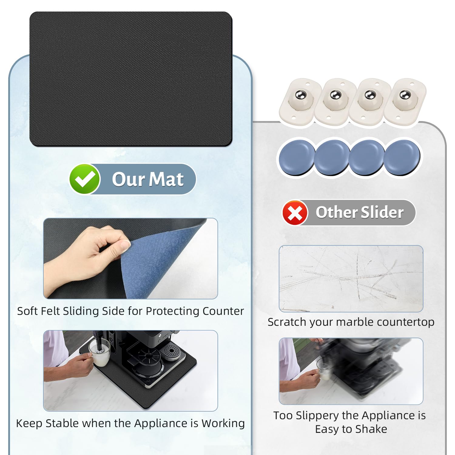 Lopnur 20''X16'' X Large Appliance Slider, Appliance Sliders For Kitchen Appliances, 360? Rotating Sliding Tray For Coffee Maker