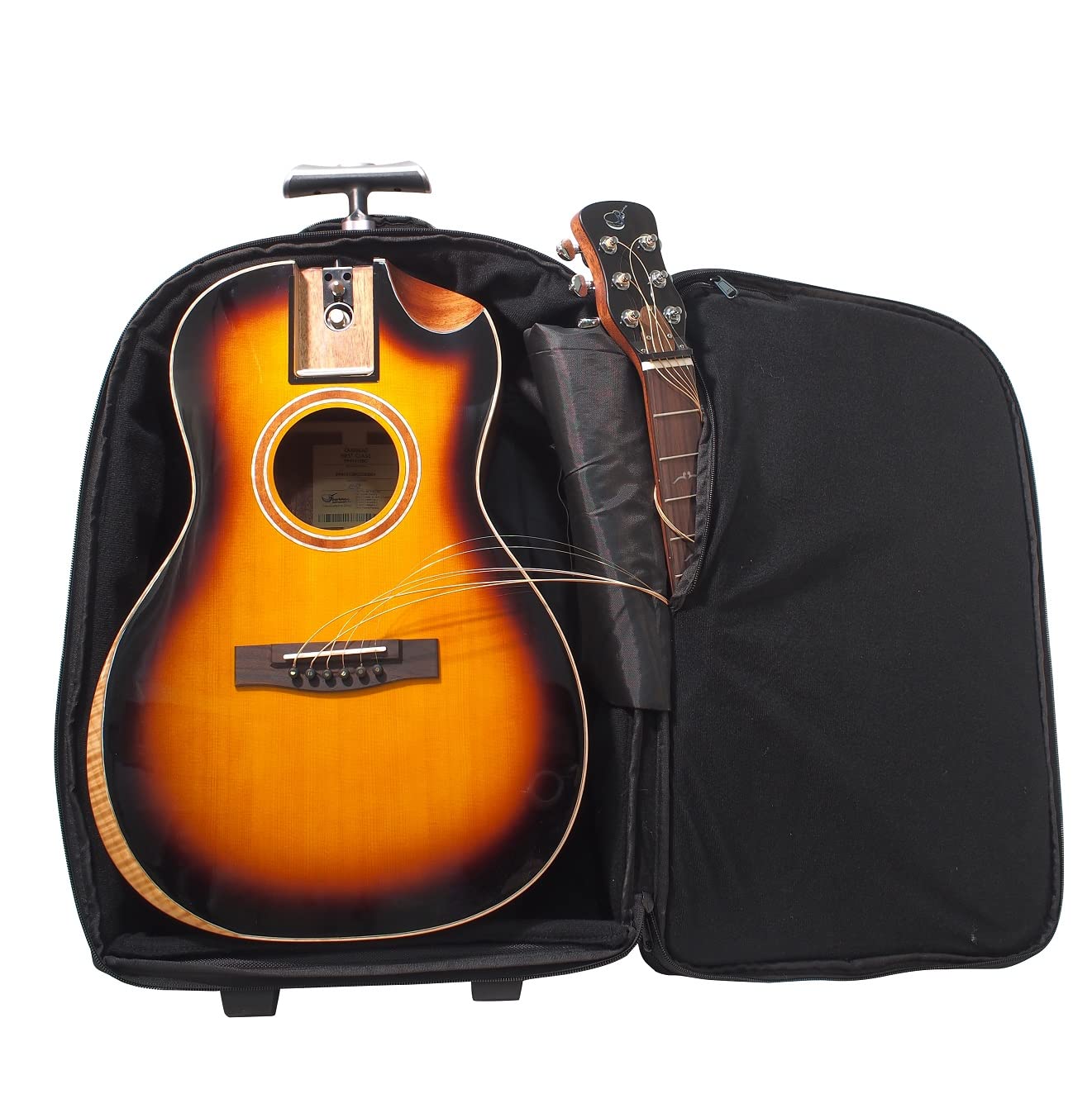 Journey Instruments Solid Sitka Travel Guitar   Fp412 13Bc Traveling Acoustic Electric Collapsible Guitar   Portable Backpack Ca