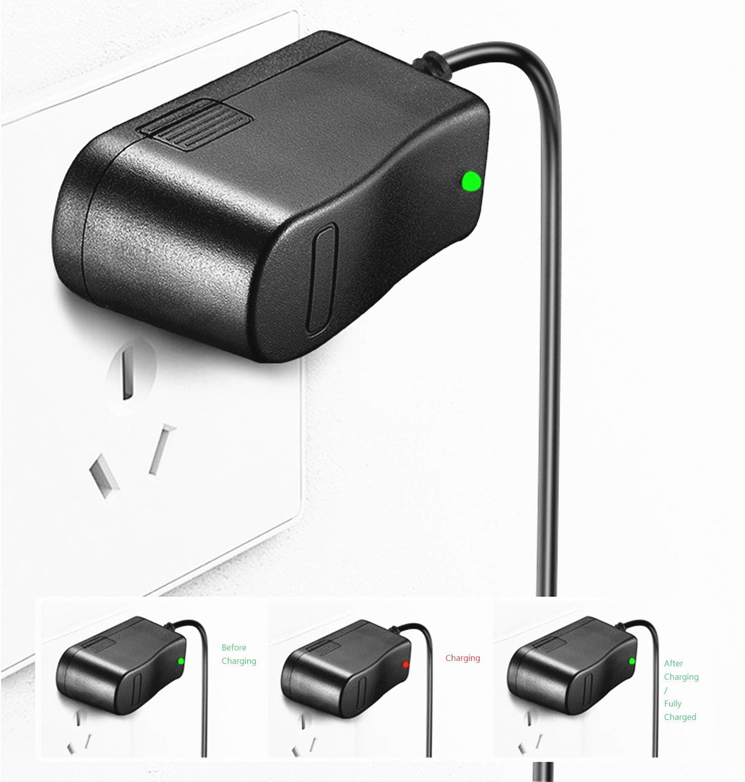 Noyito 4.2V 1A Power Adapter Li Ion Battery Charger With Led Indicator 5.5 X 2.5 2.1Mm Interface Suitable For 3.7V 4.2V 1 String