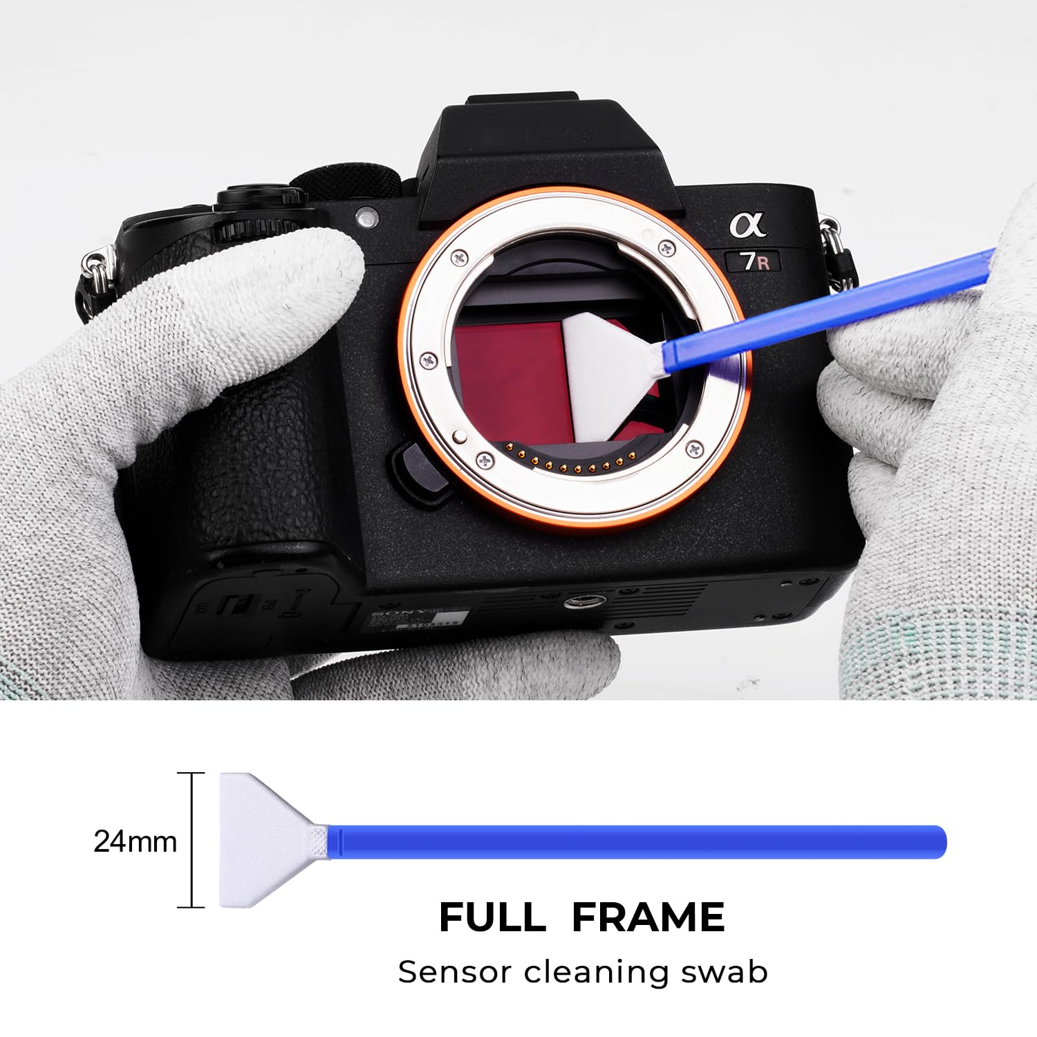 K&F Concept 24Mm Full Frame Sensor Cleaning Swab*10 + 20Ml Sensor Cleaner, Dslr Slr Digital Camera Cmos And Ccd Sensor Cleaning
