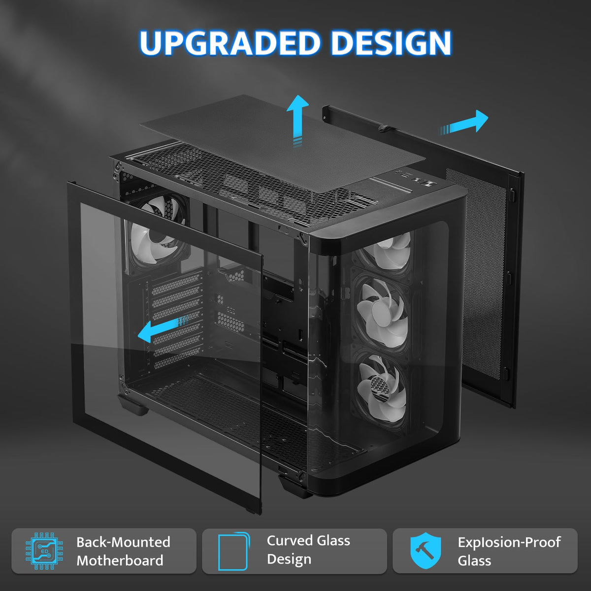 Darkflash Atx Mid Tower Gaming Pc Case, Back Plug In Btf Motherboard ...