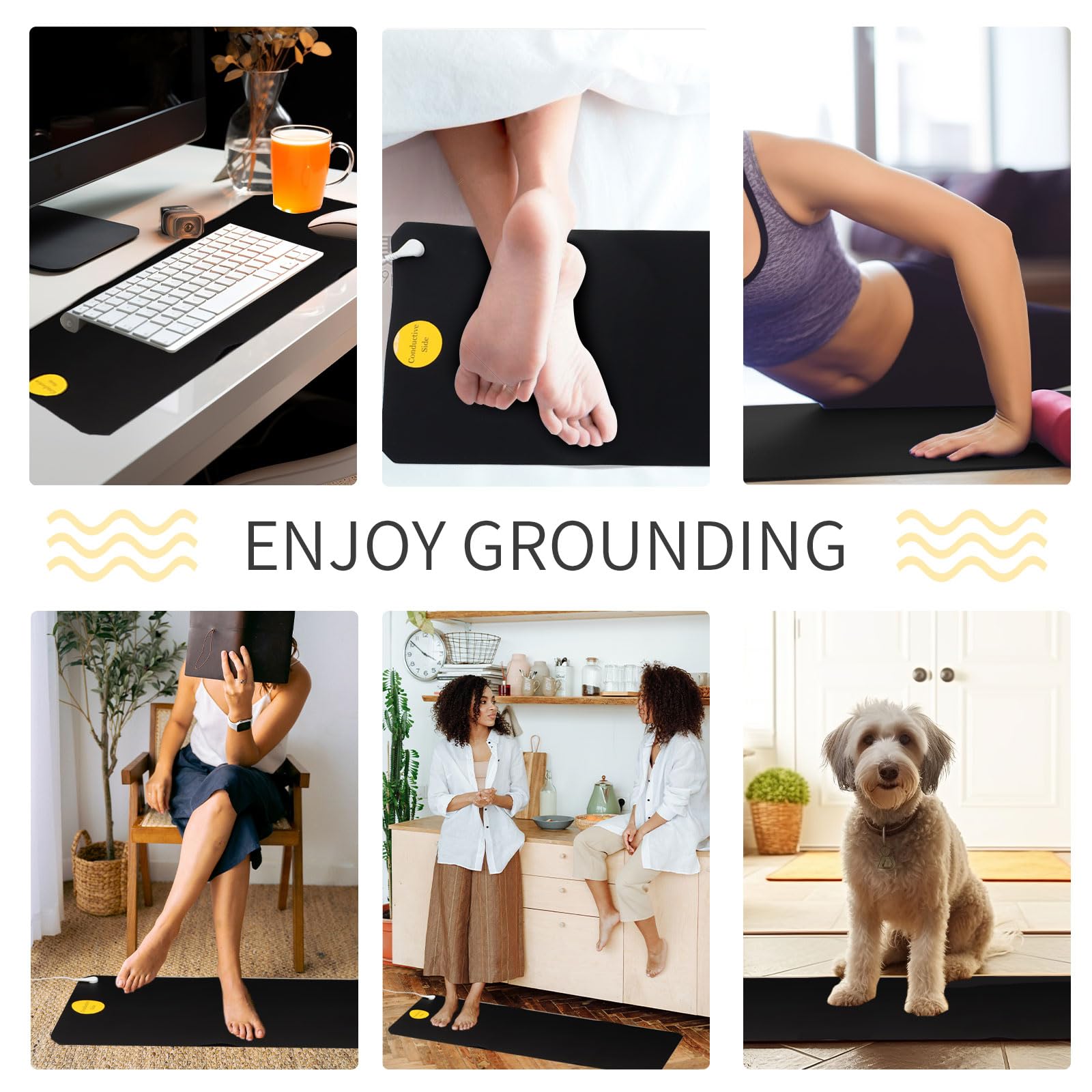 Landkissing Grounding Mats (1Pack), Grounding Products For Desk, Office, Living Room, Kitchen. Grounding Well Mat For Bed. Benef