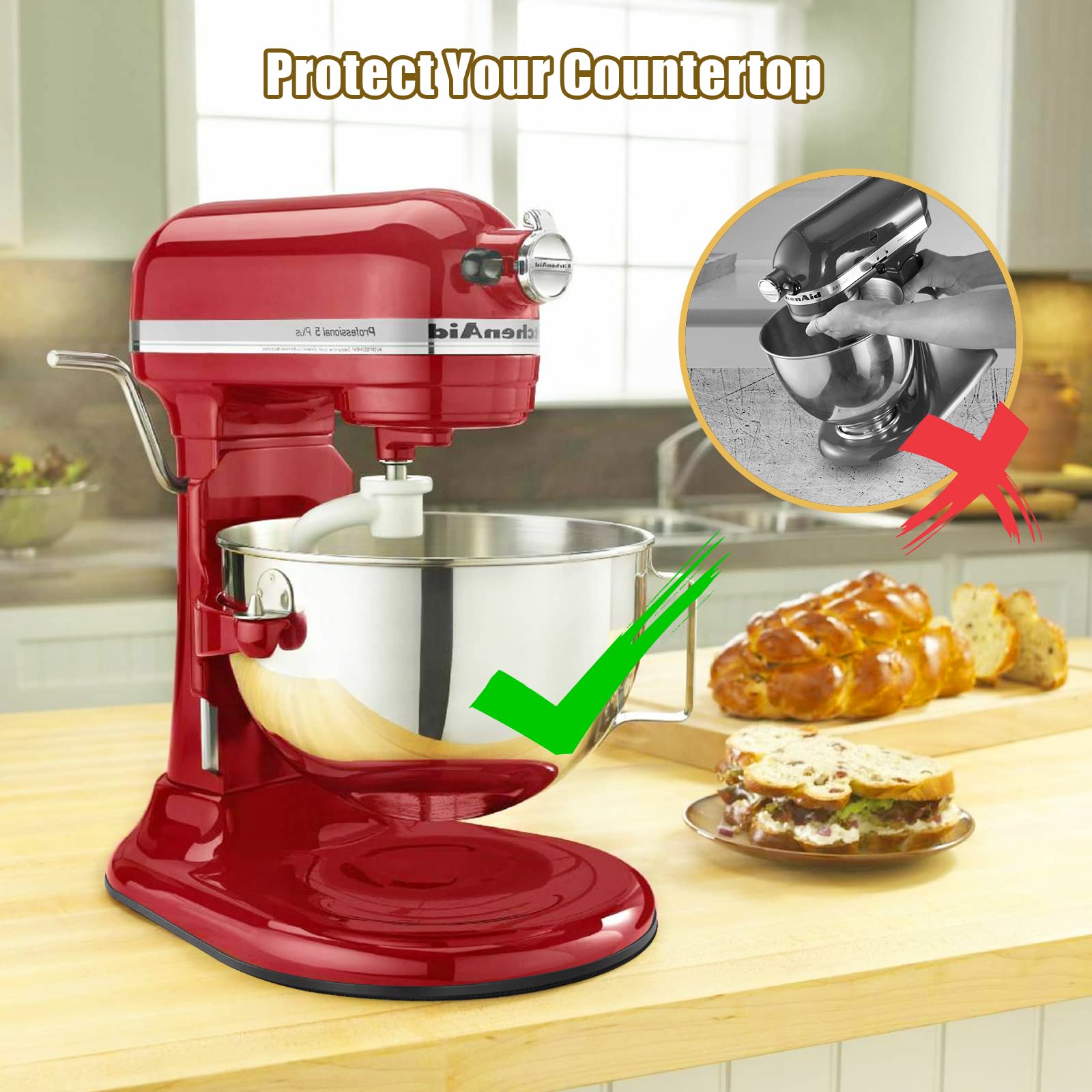 Metal Mixer Slider Mat For Kitchenaid 5 8 Qt Bowl Lift Stand Mixer   Kitchen Appliance Sliding Tray Countertop Mixer Mover Slide